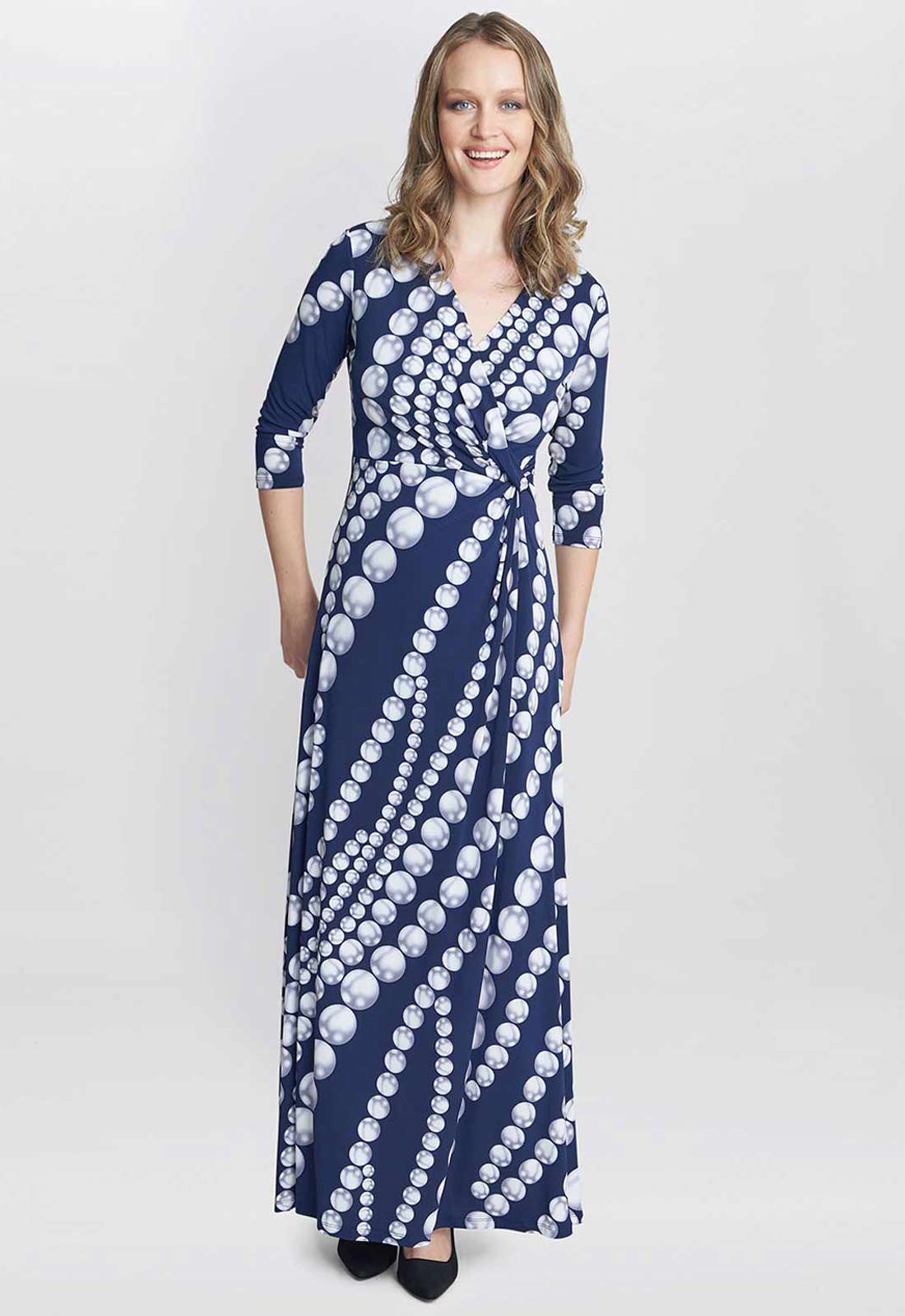 Gina Bacconi Carly Jersey Wrap Maxi Dress