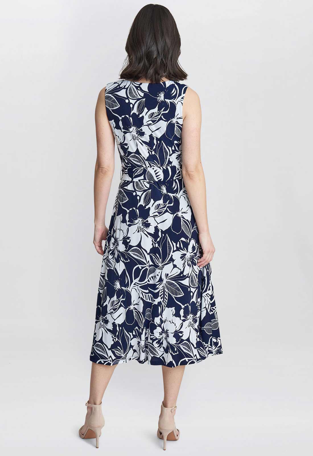 Gina Bacconi Navy Denise Fit And Flare Jersey Dress
