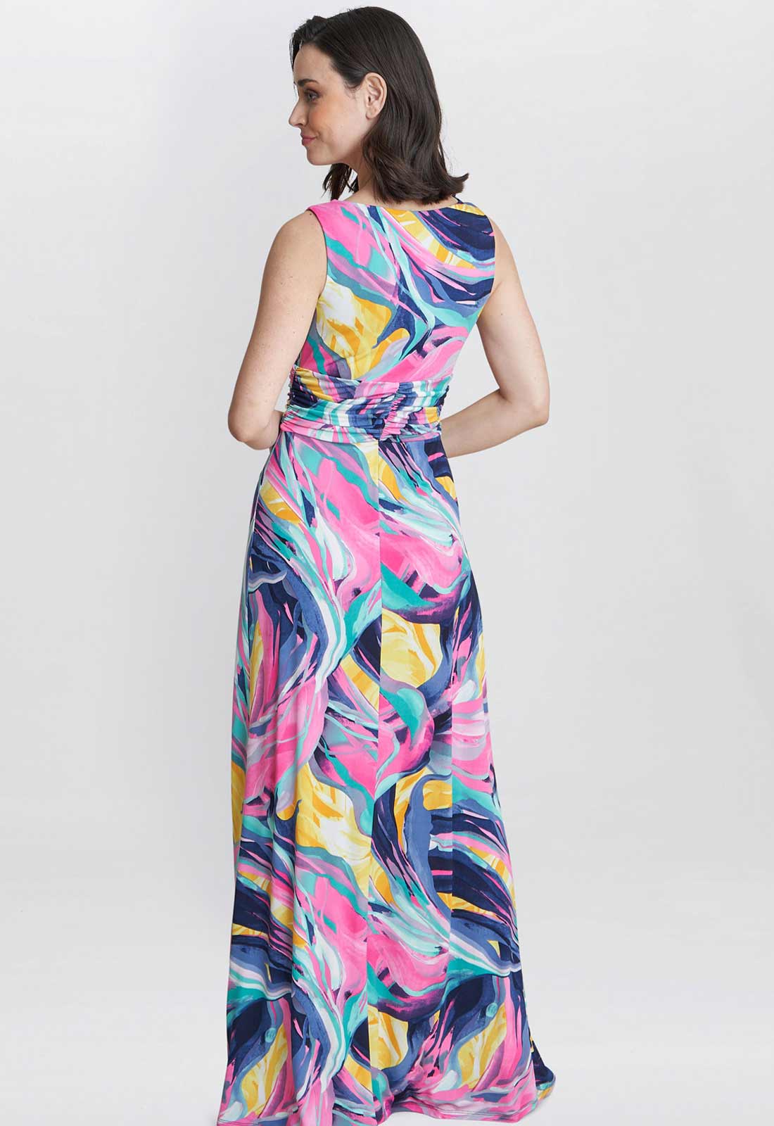 Gina Bacconi Peach Camille Jersey Maxi Dress