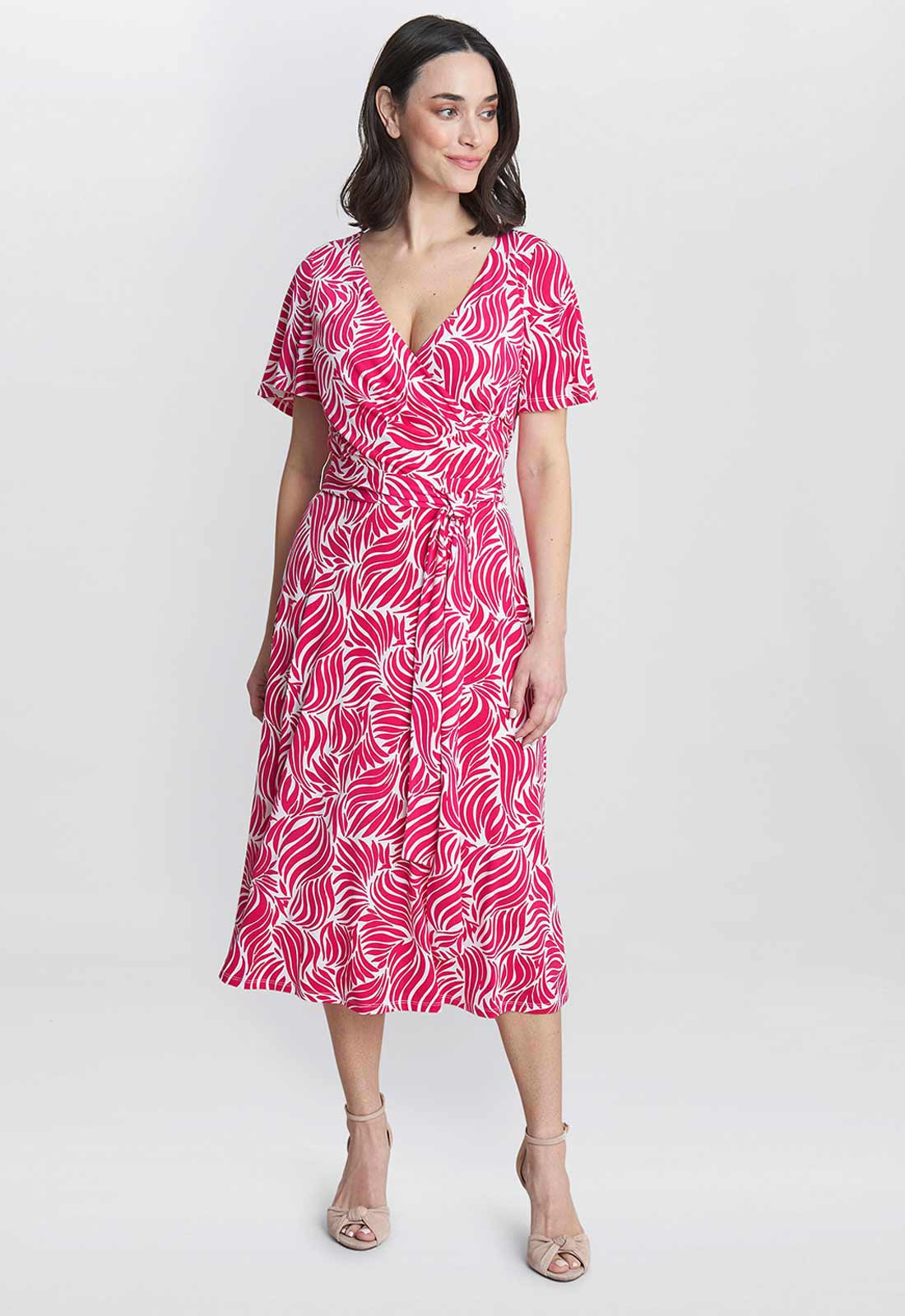 Gina Bacconi Pink Lacey Fit And Flare Dress