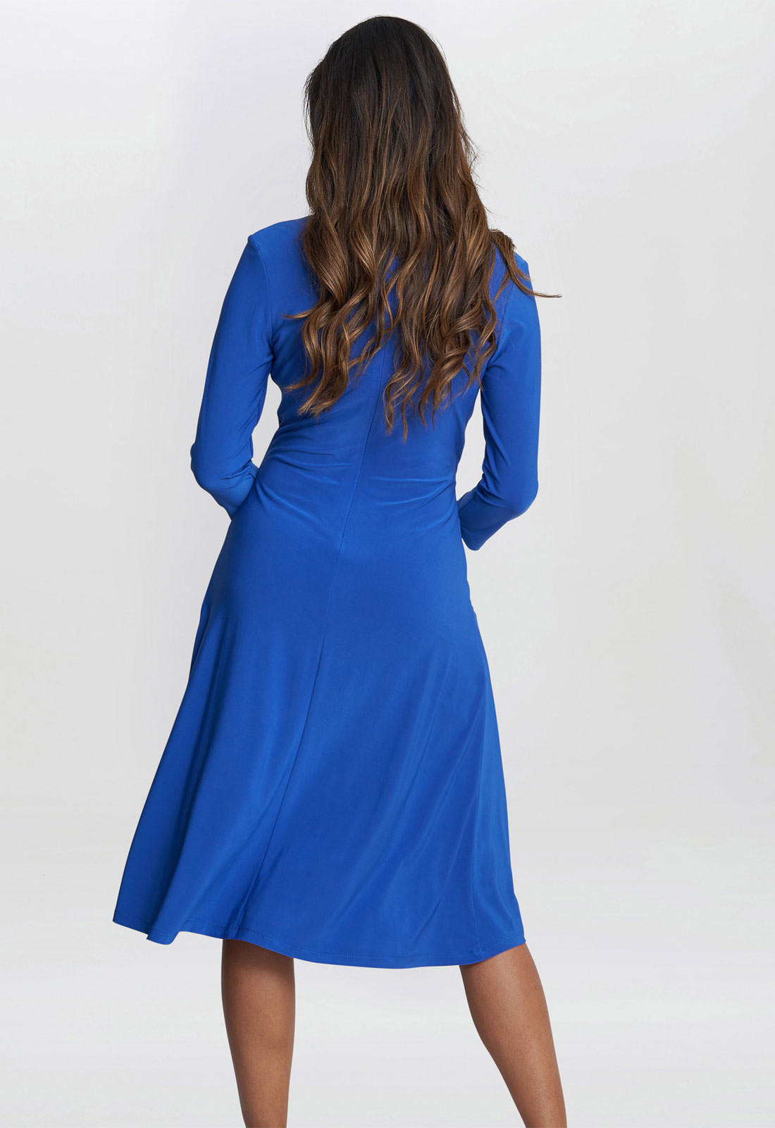 Gina Bacconi Blue Antonia Jersey Wrap Dress