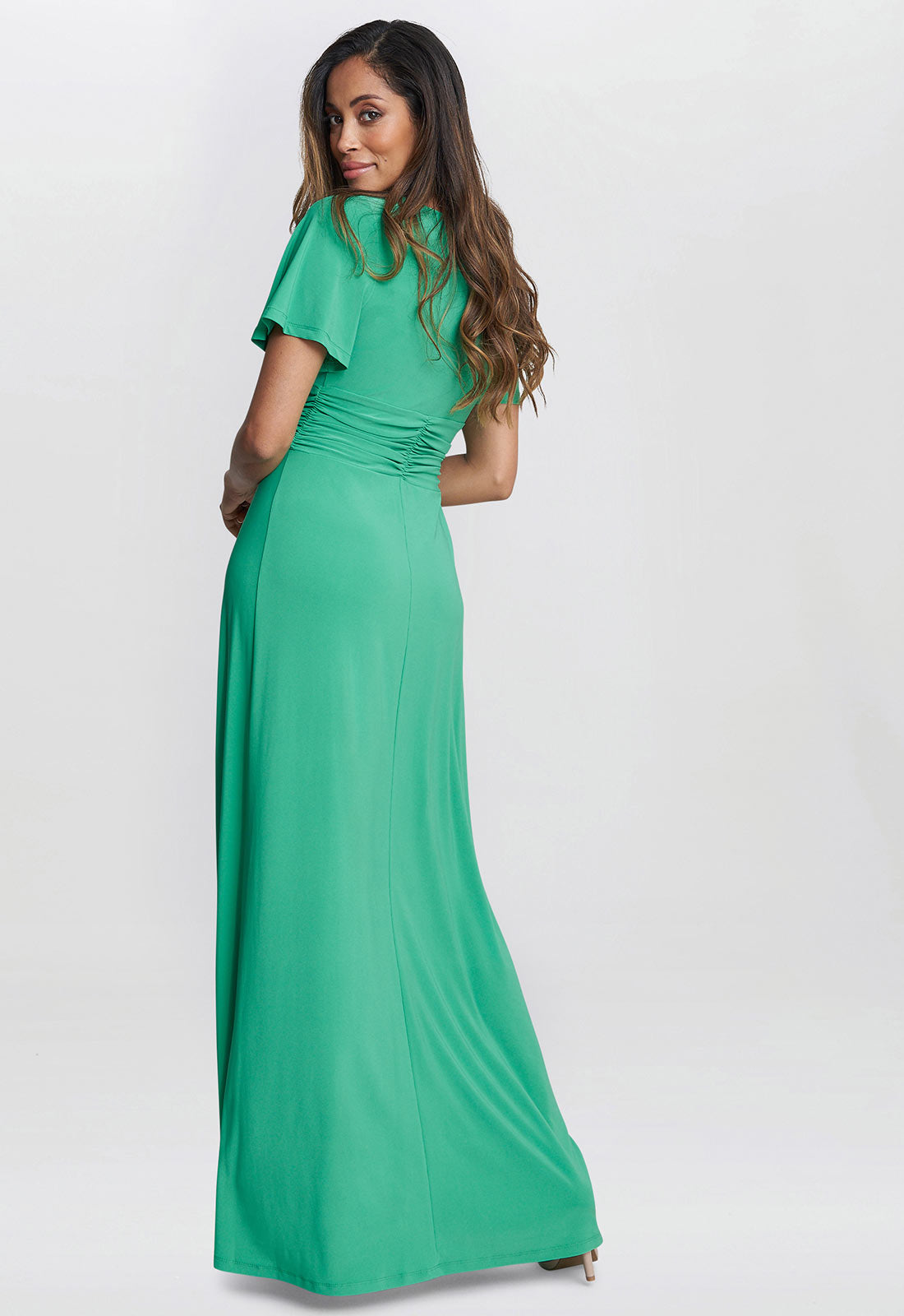 Gina Bacconi Green Elena Jersey Maxi Dress