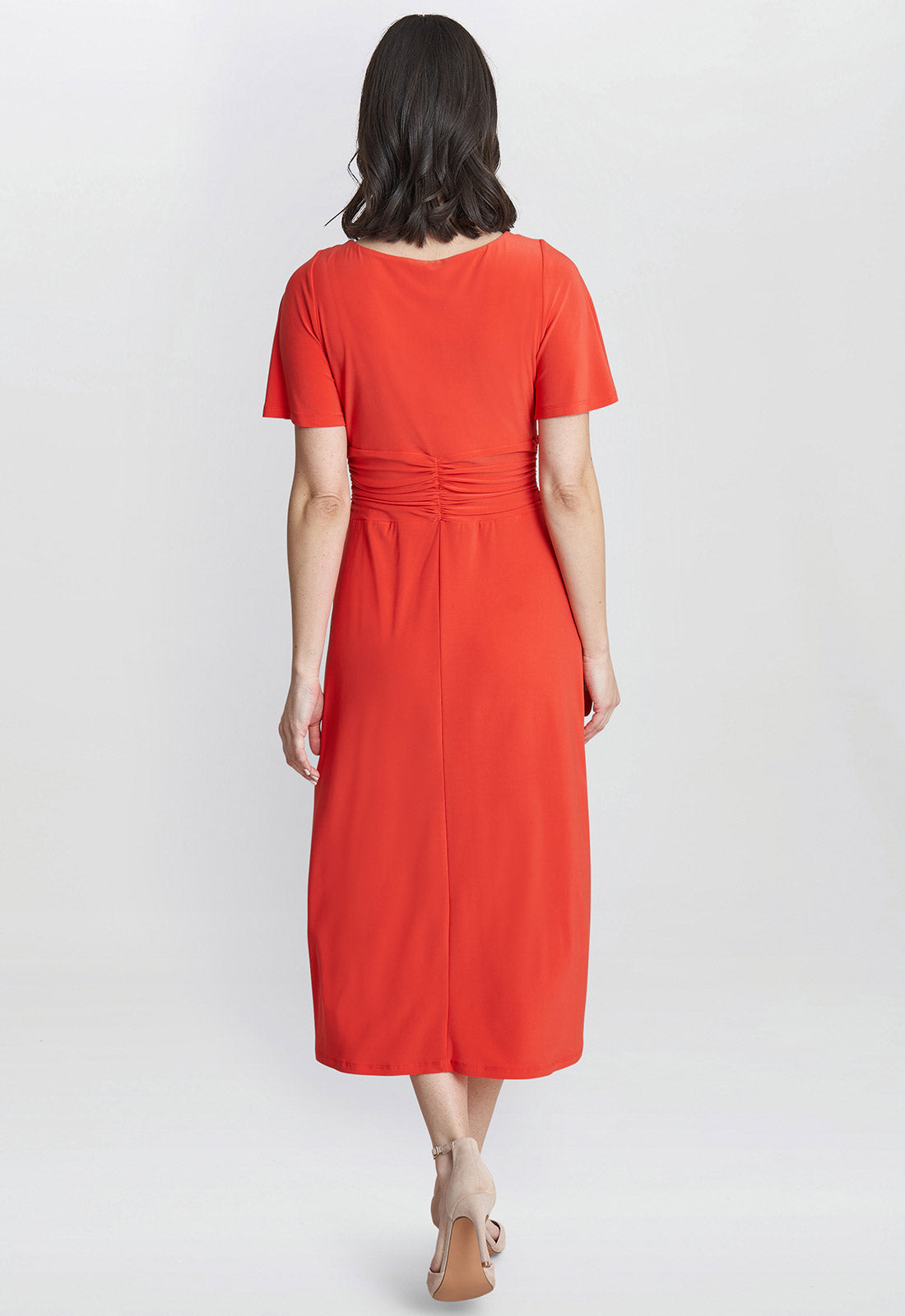 Gina Bacconi Orange Frieda Jersey Print Dress