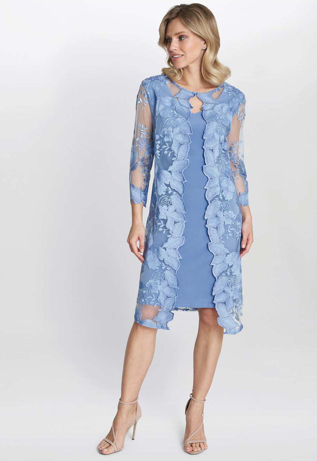 Gina Bacconi Hydrangea Savoy Jersey Dress