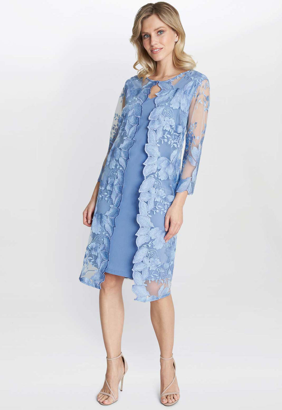 Gina Bacconi Hydrangea Savoy Jersey Dress