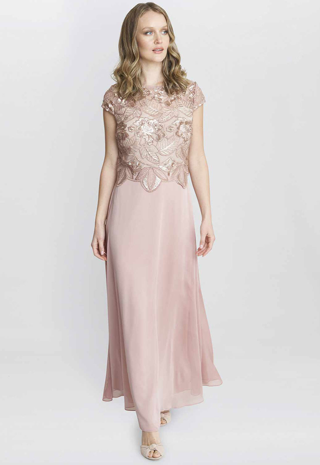 Gina Bacconi Rose Pink Shirley Maxi Dress