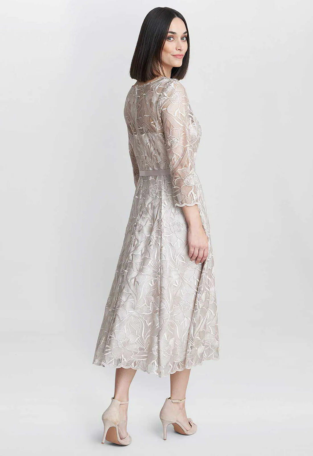 Gina Bacconi Taupe Veronica Cocktail Dress