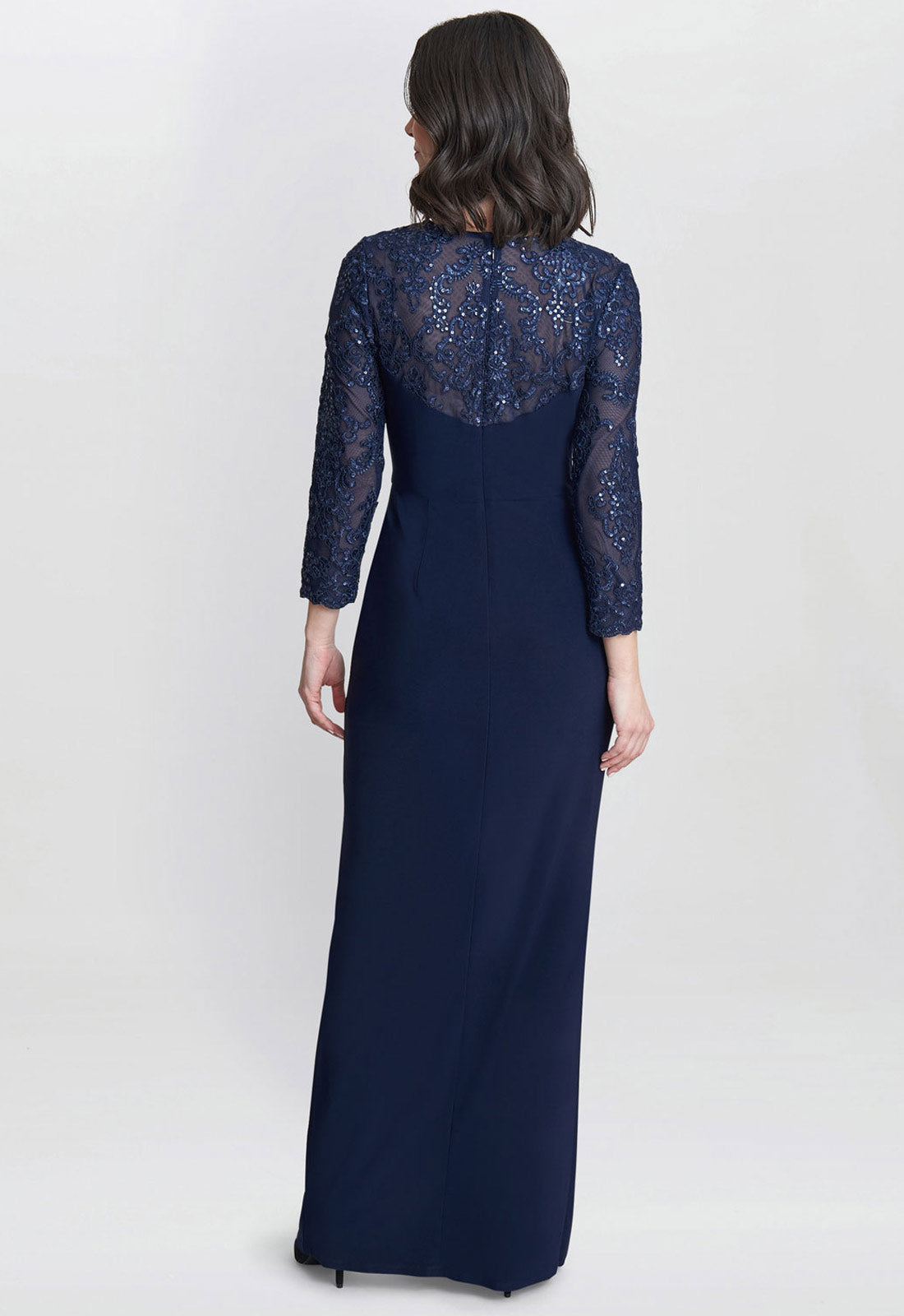 Gina Bacconi Navy Isla Maxi Dress With Twist Front