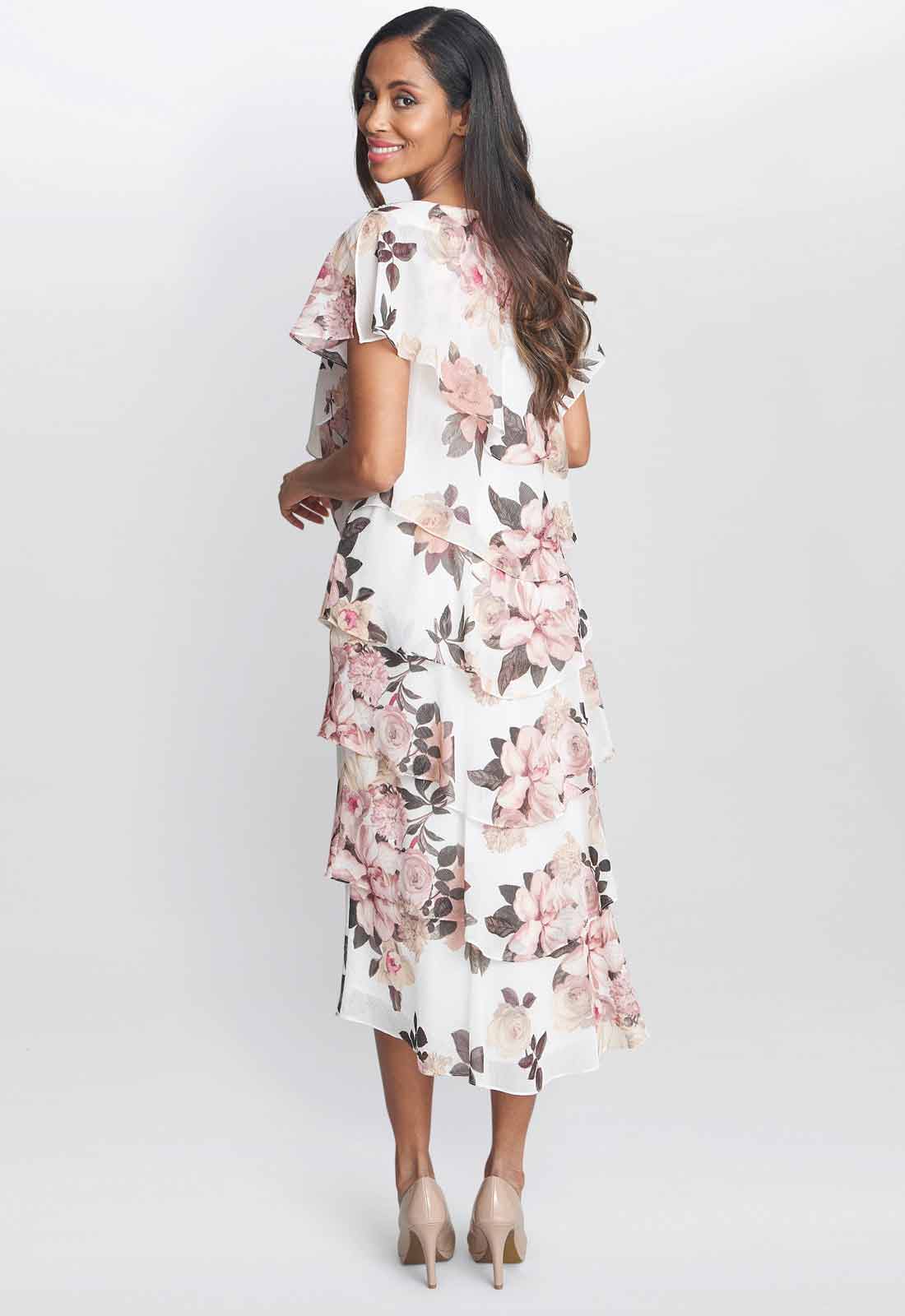 Gina Bacconi Pink Alice Print Dress