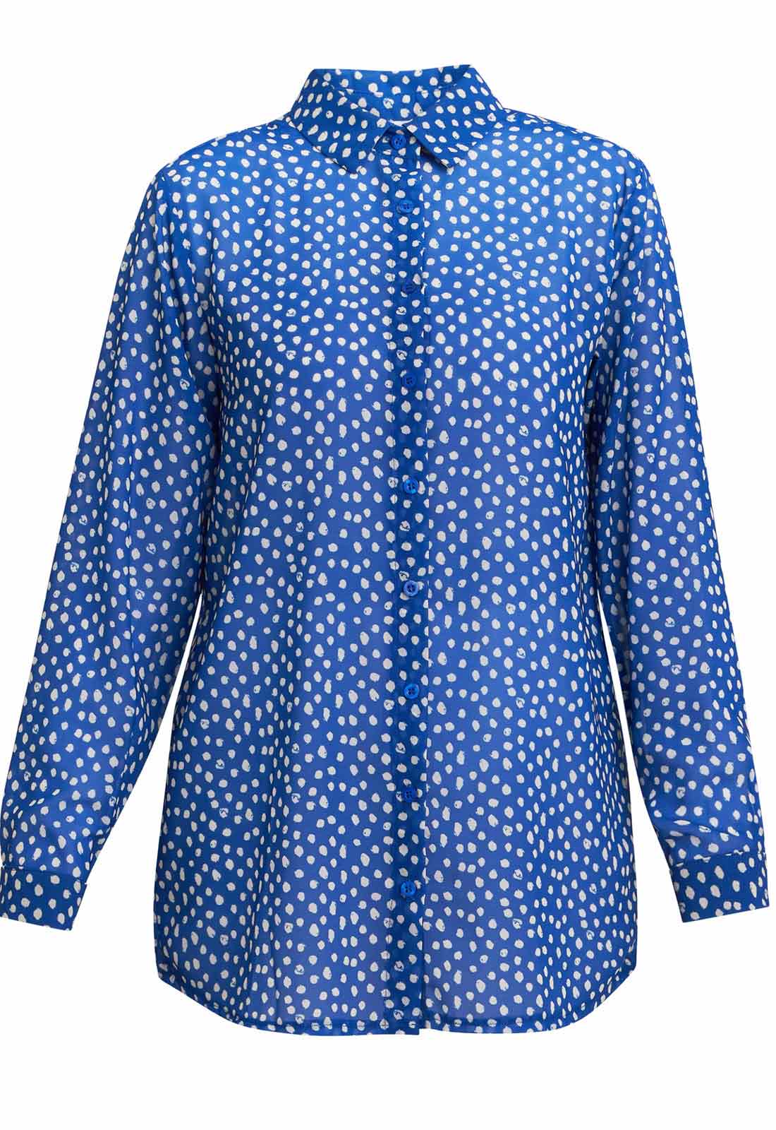 Gina Bacconi Blue Lara Print Georgette Shirt