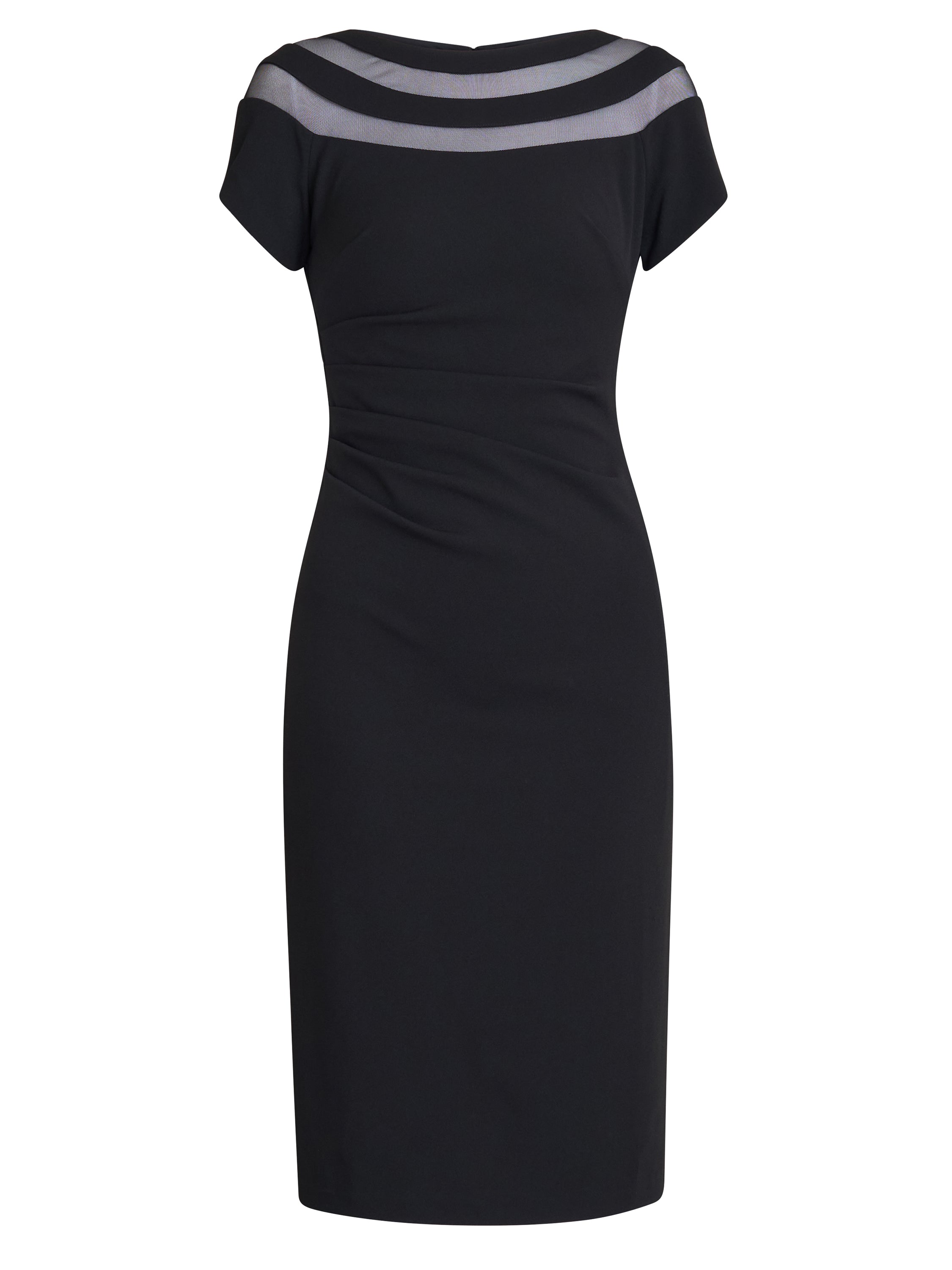 Gina Bacconi Black Daniella Illusion Neck Dress