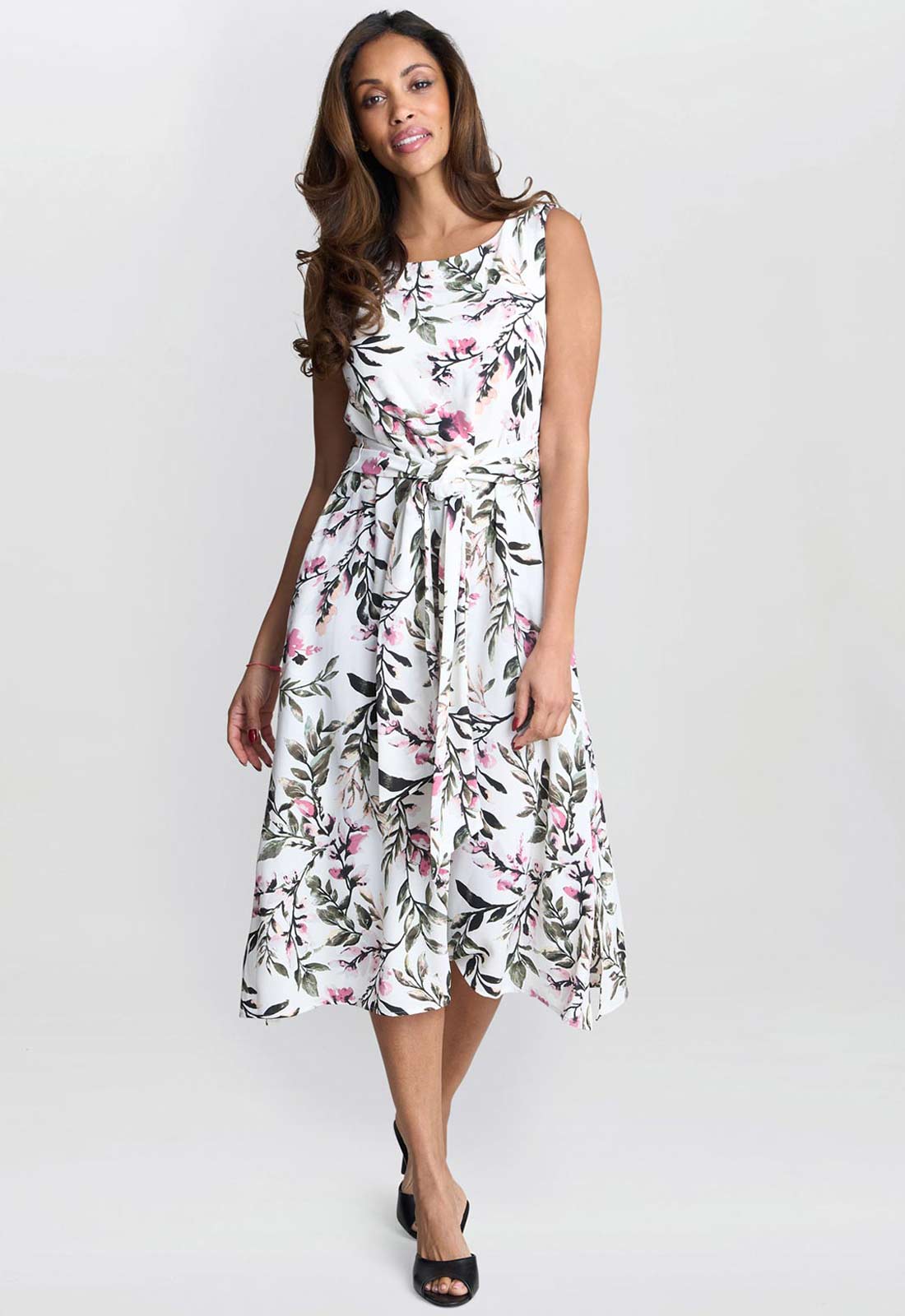 Gina Bacconi Kelly Floral Printed Dress in Multi
