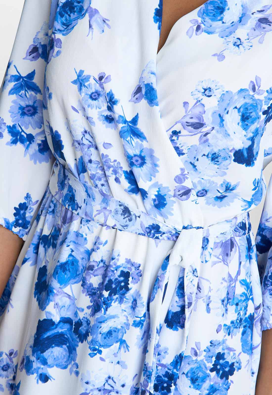 Gina Bacconi Blue Karen Floral Print Maxi Dress