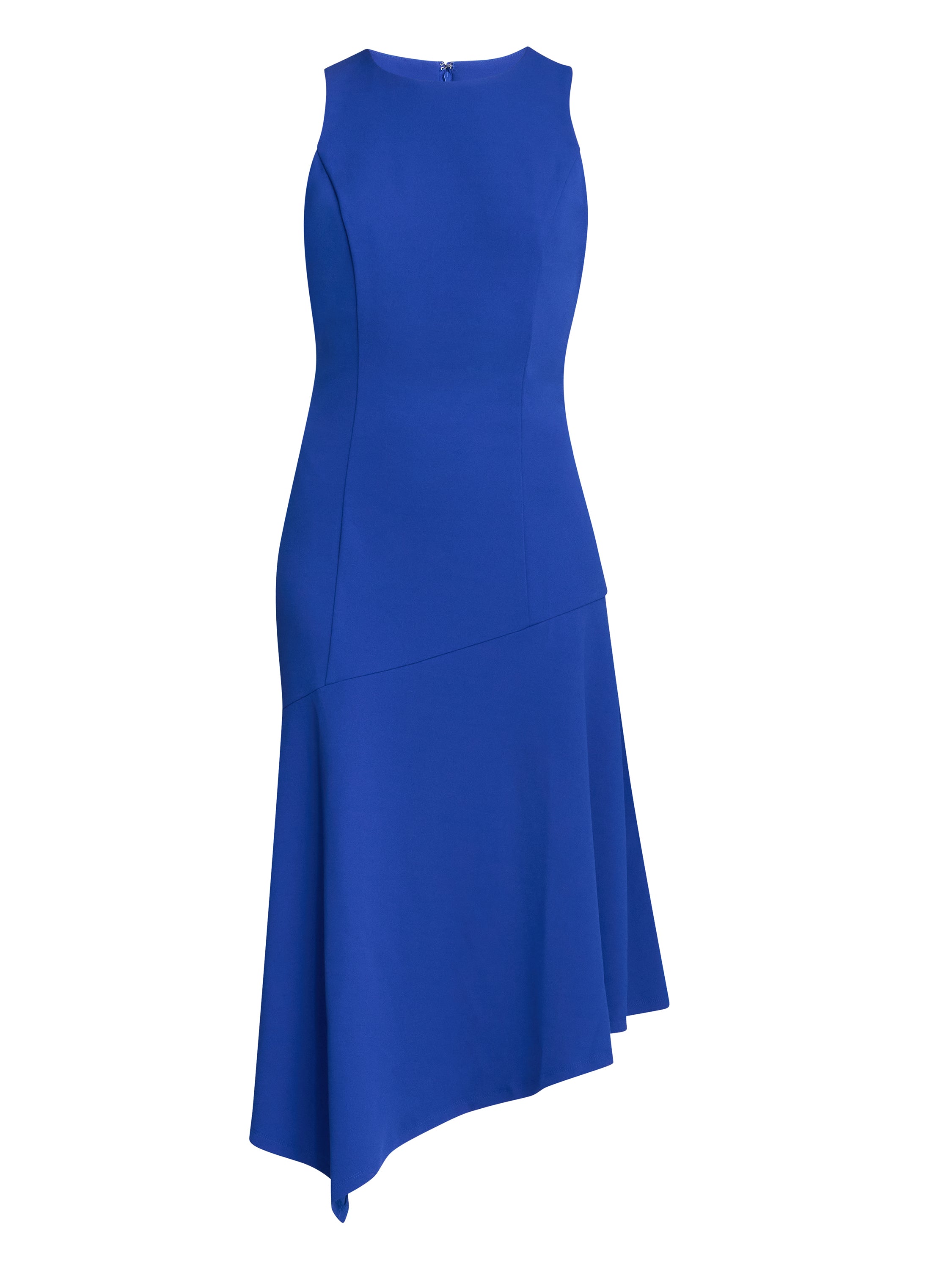 Gina Bacconi Blue Maureen Fit And Flare Crepe Midi Dress
