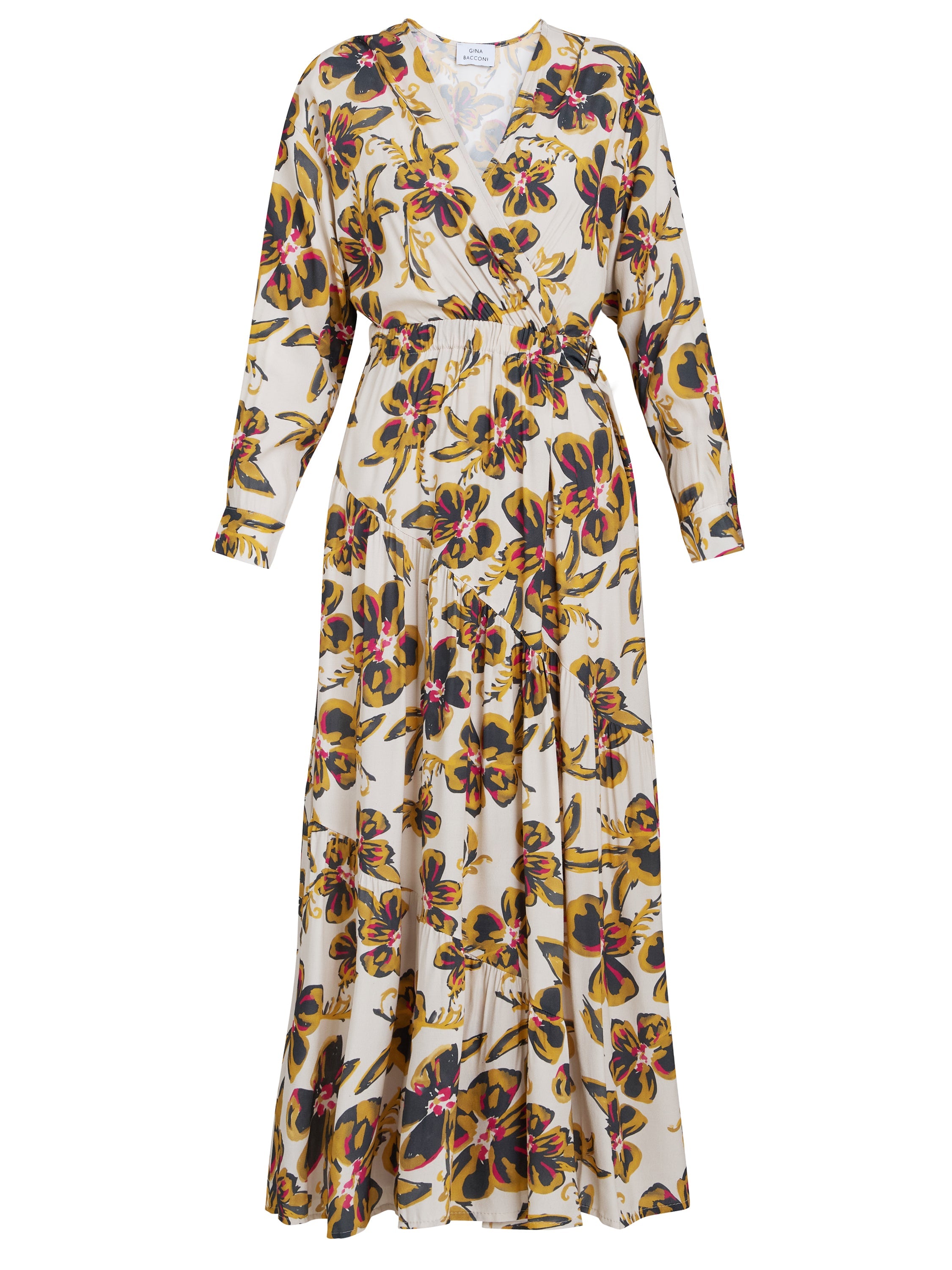 Gina Bacconi Beige / Cream Rosalee Belted Dress