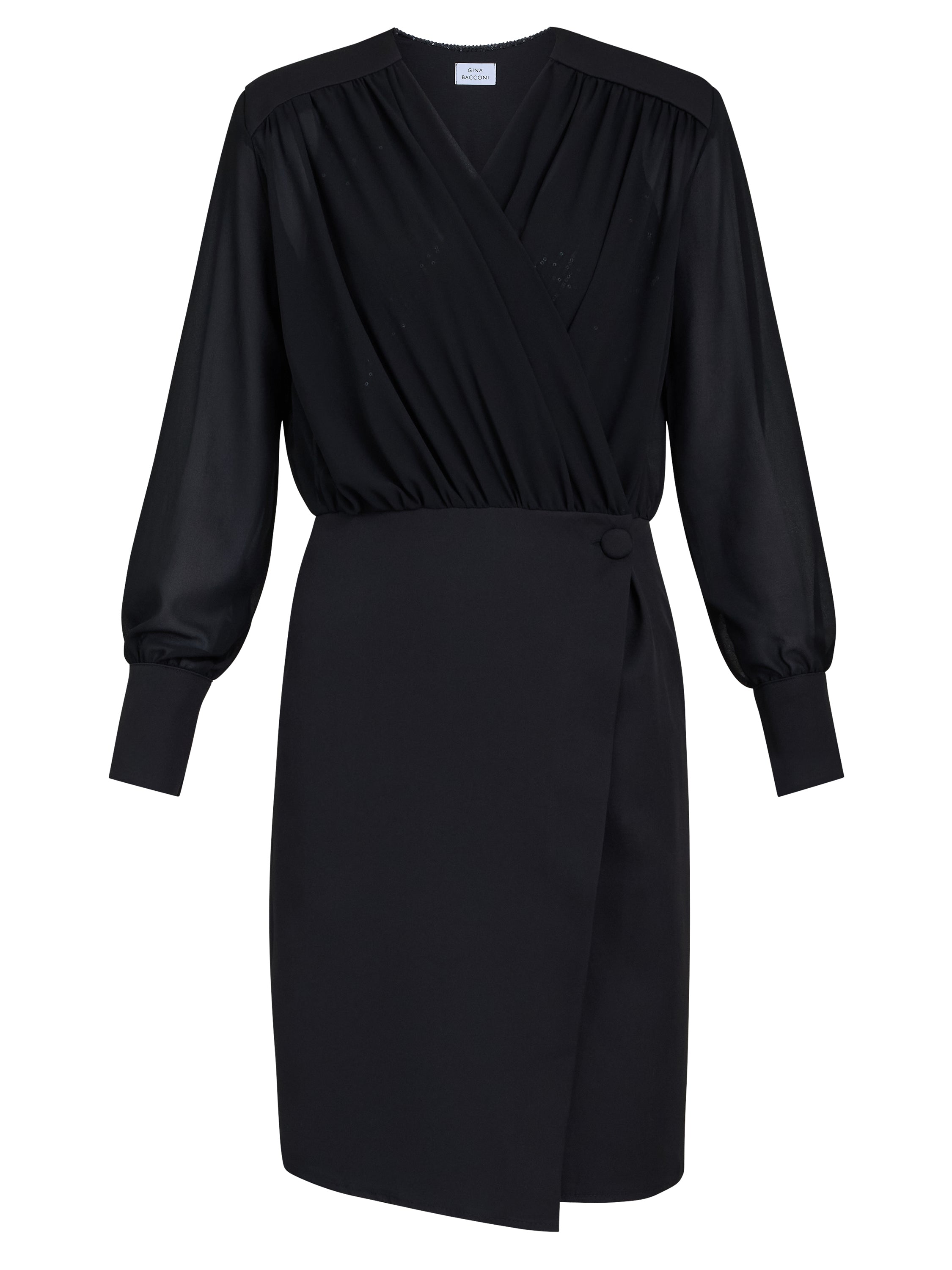 Gina Bacconi Black Rae Sequin 2 Piece Dress