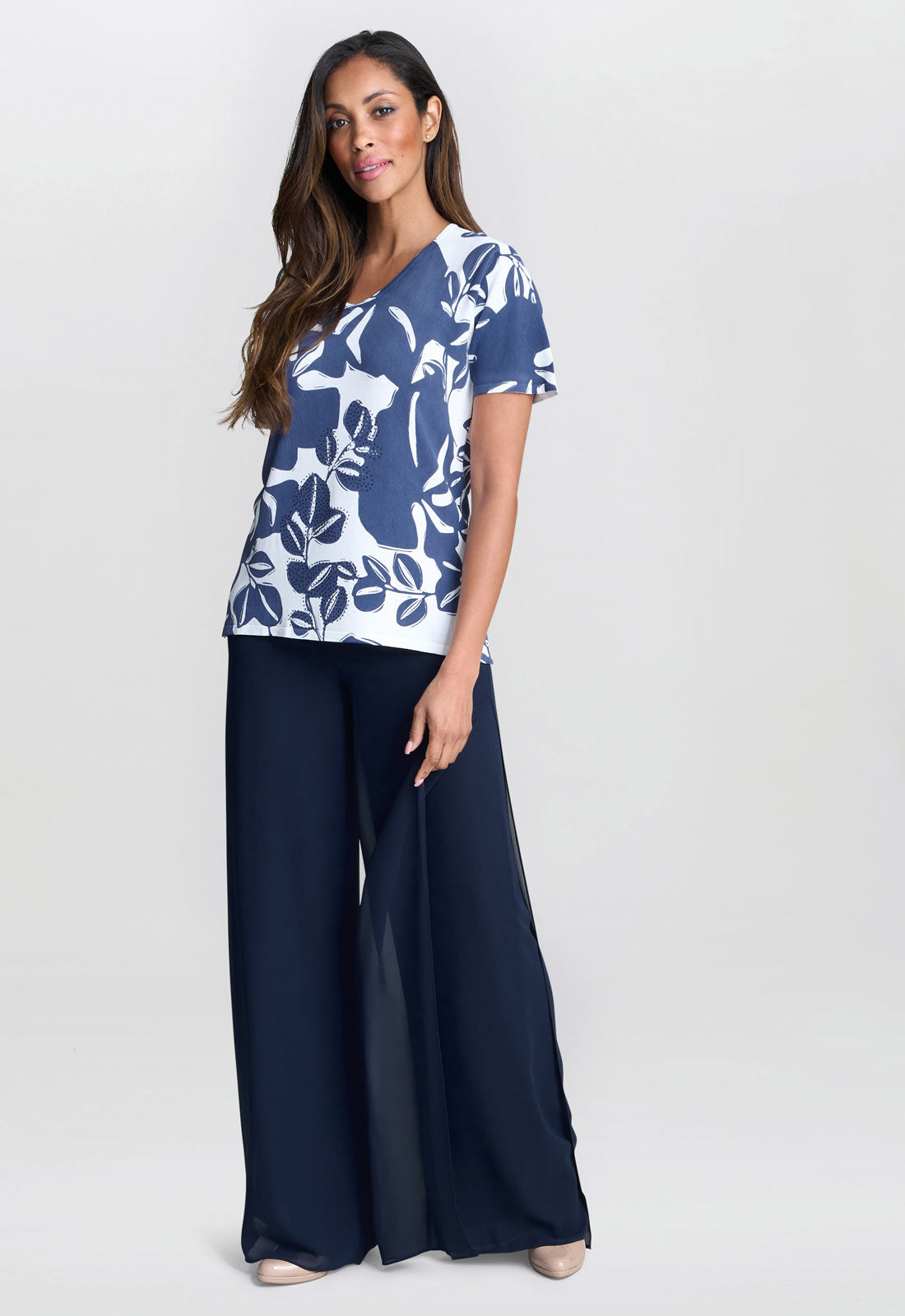 Gina Bacconi BLUE Barbie Lightweight Short Sleeve Sweater With Diamante Detail