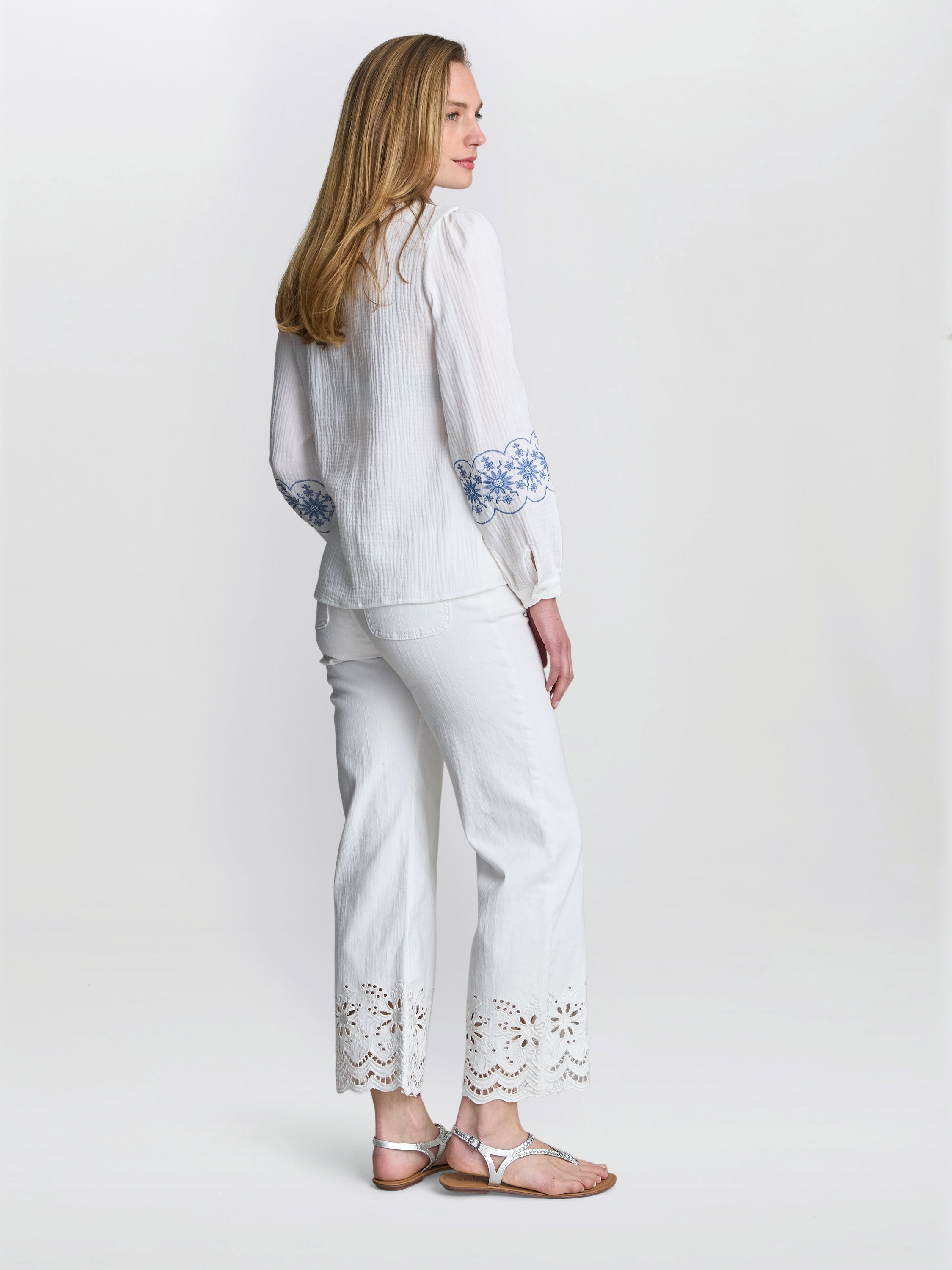 Gina Bacconi Clare Cotton Muslin Embroidered Shirt