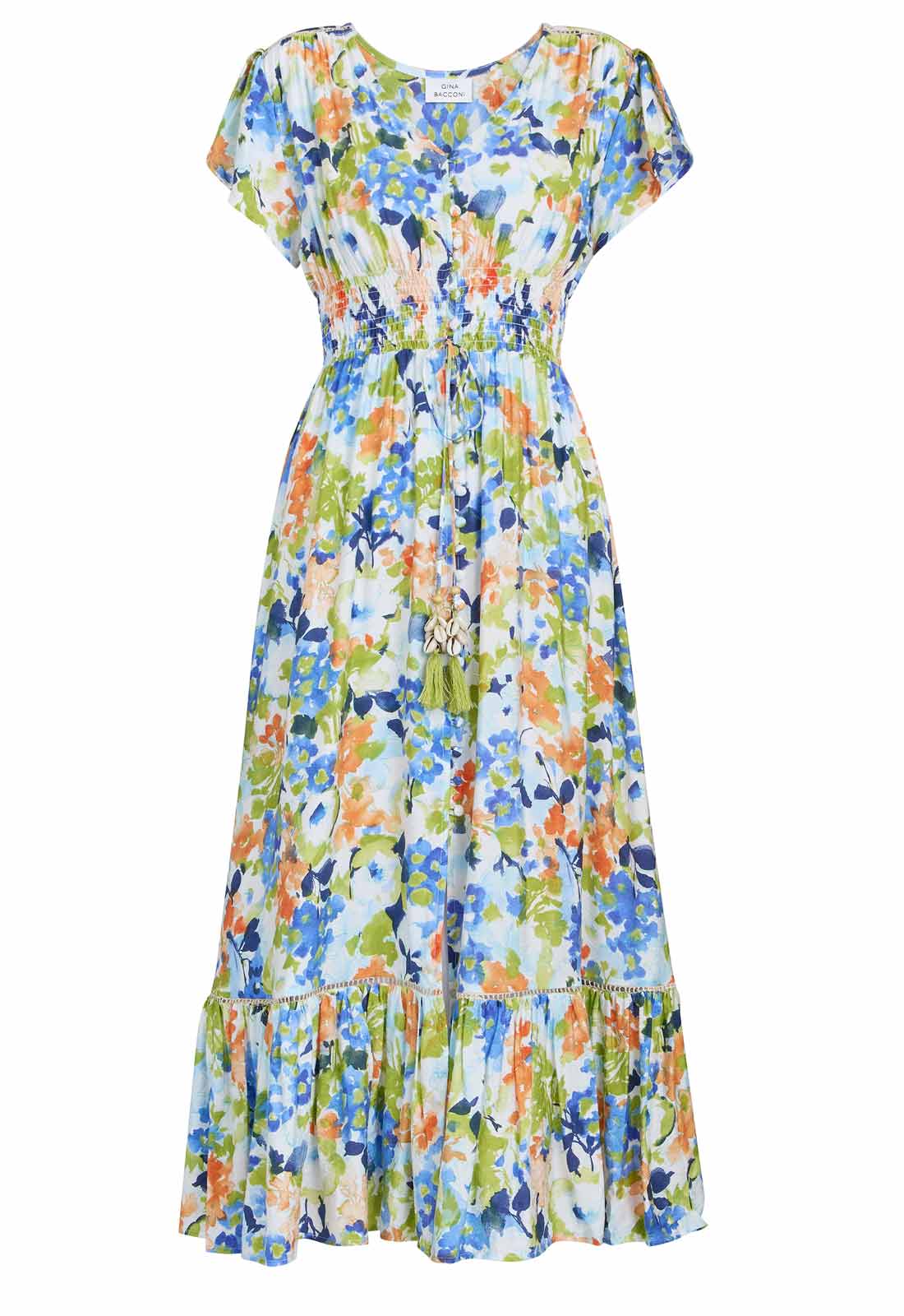 Gina Bacconi MULTI Gabi Button Down Dress