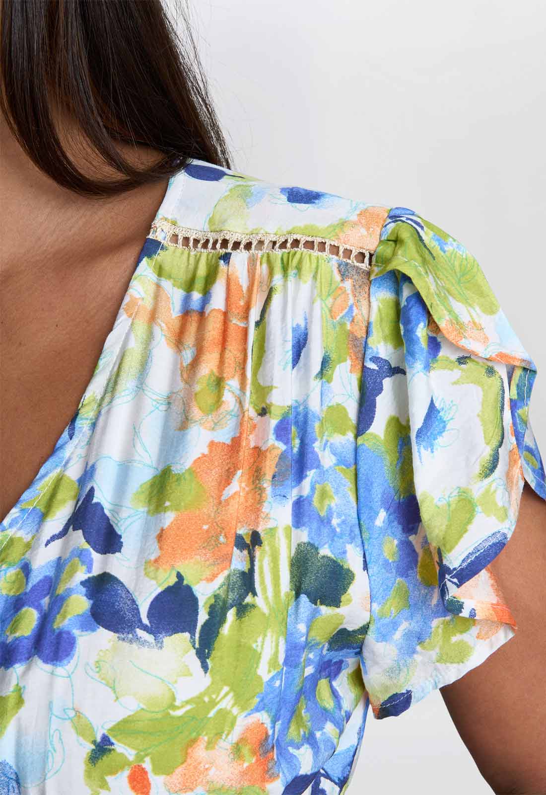 Gina Bacconi MULTI Gabi Button Down Dress