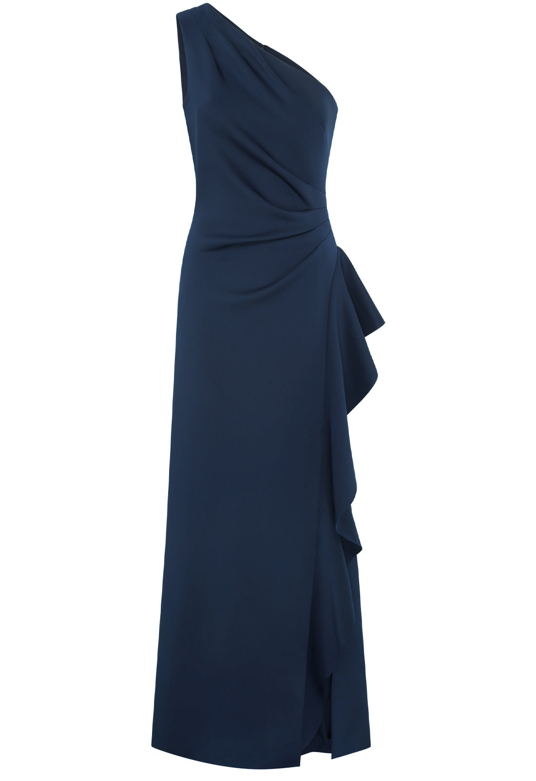Gina Bacconi MIDNIGHT Darby One Shoulder Frill Dress