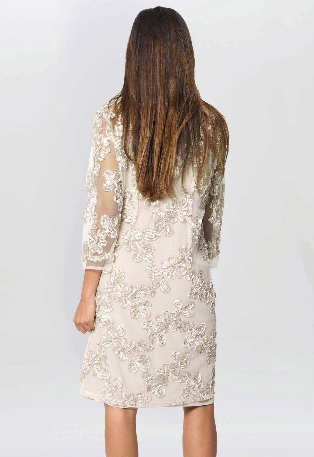 Gina Bacconi Champagne Dollie& Jacket Outfit