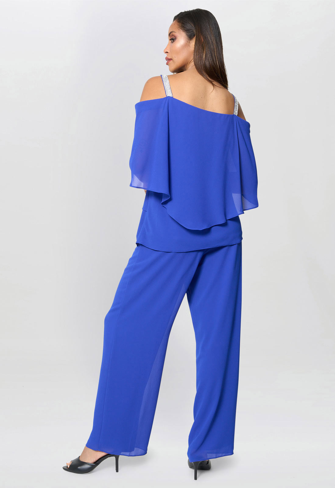 Gina Bacconi Royal Darla Frill Top Trouser Set