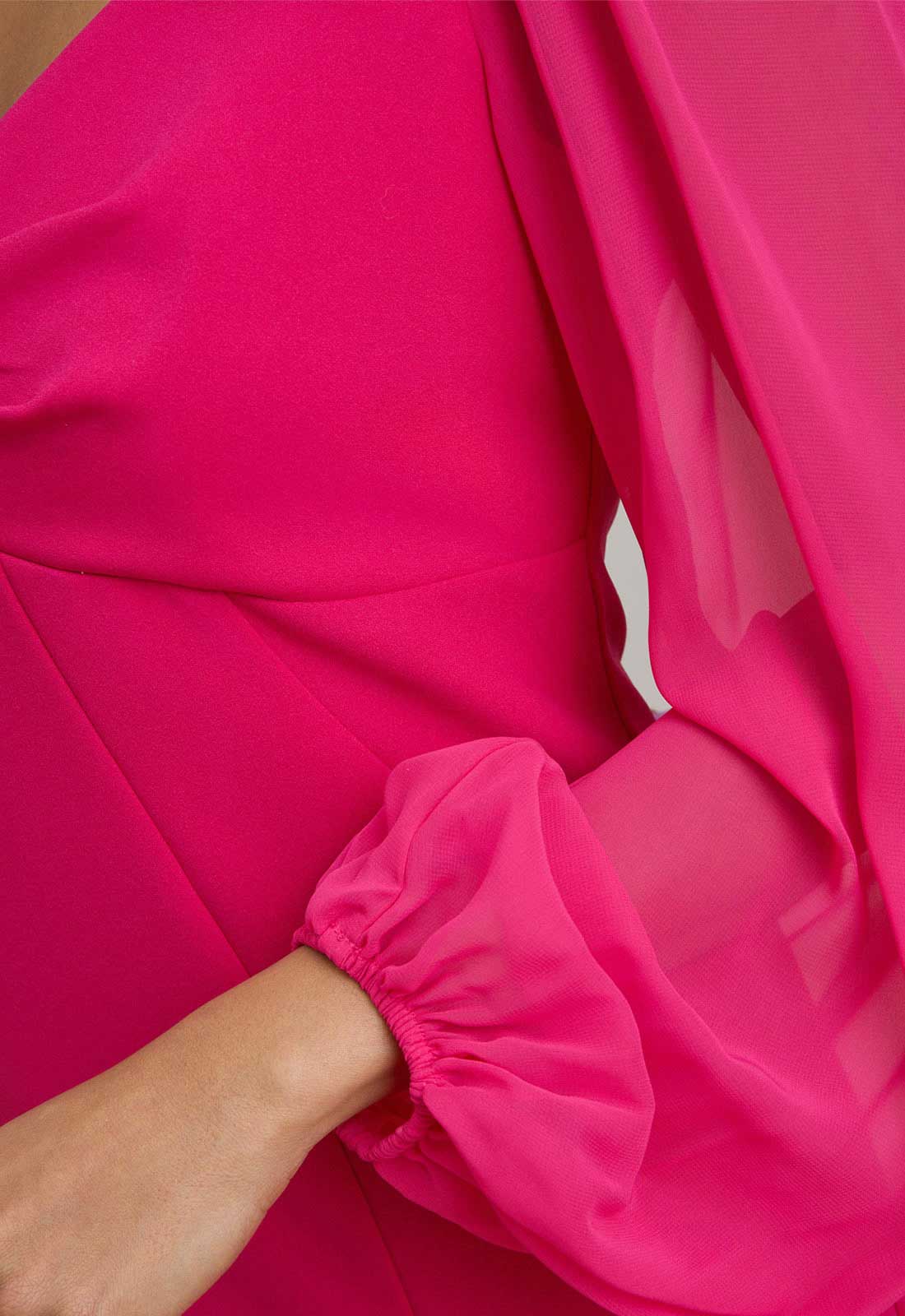 Gina Bacconi Fuchsia Della Crepe Dress
