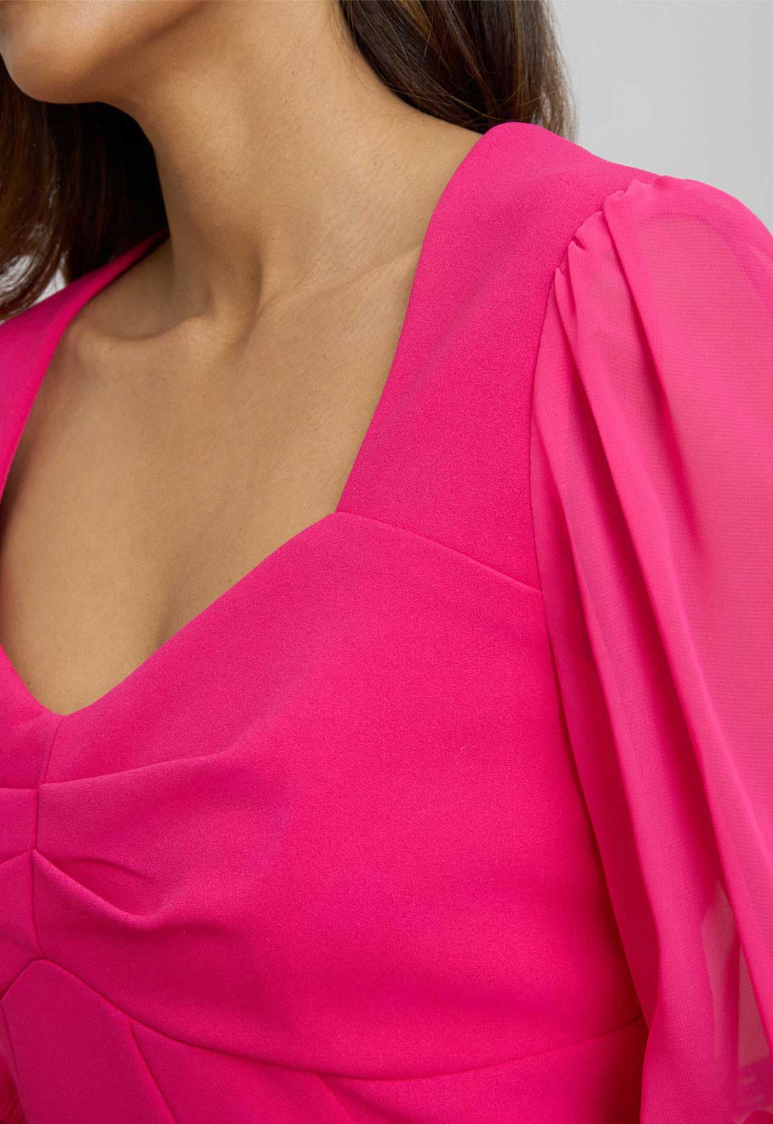 Gina Bacconi Fuchsia Della Crepe Dress