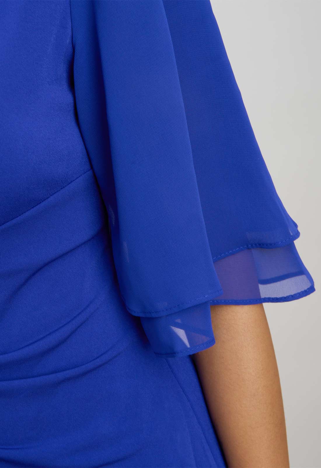 Gina Bacconi COBALT Hanne Jersey And Chiffon Wrap Dress