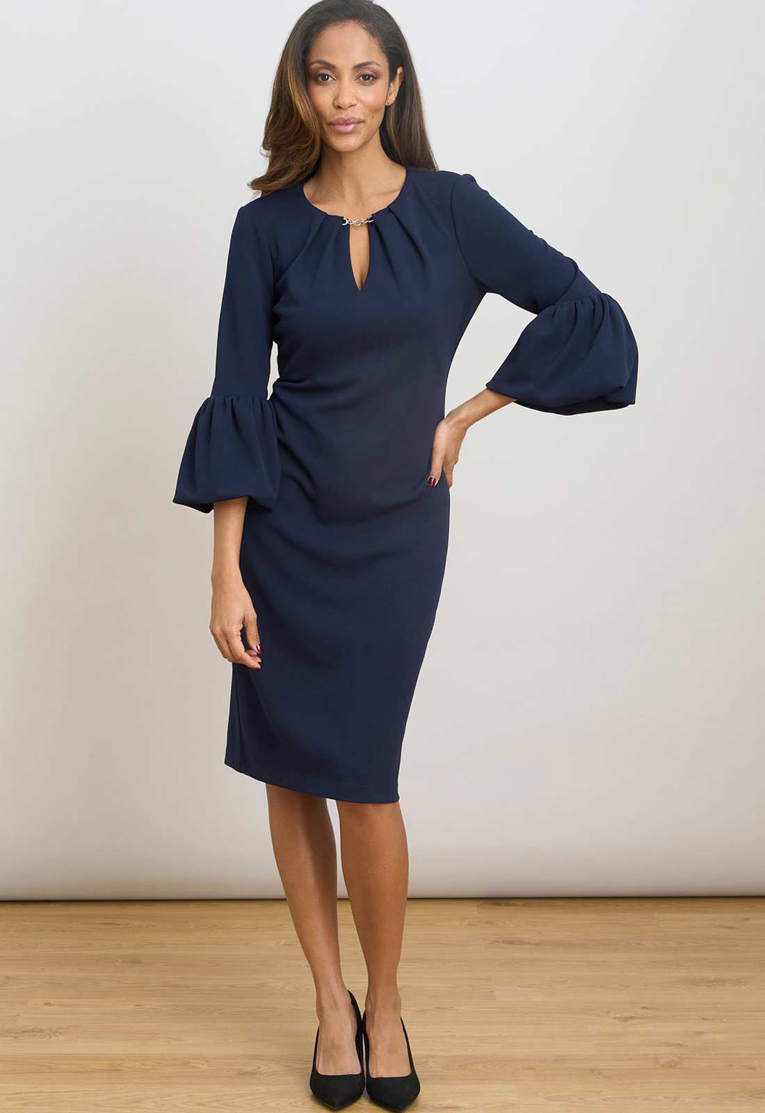 Gina Bacconi NAVY Ivana Navy Shift Dress