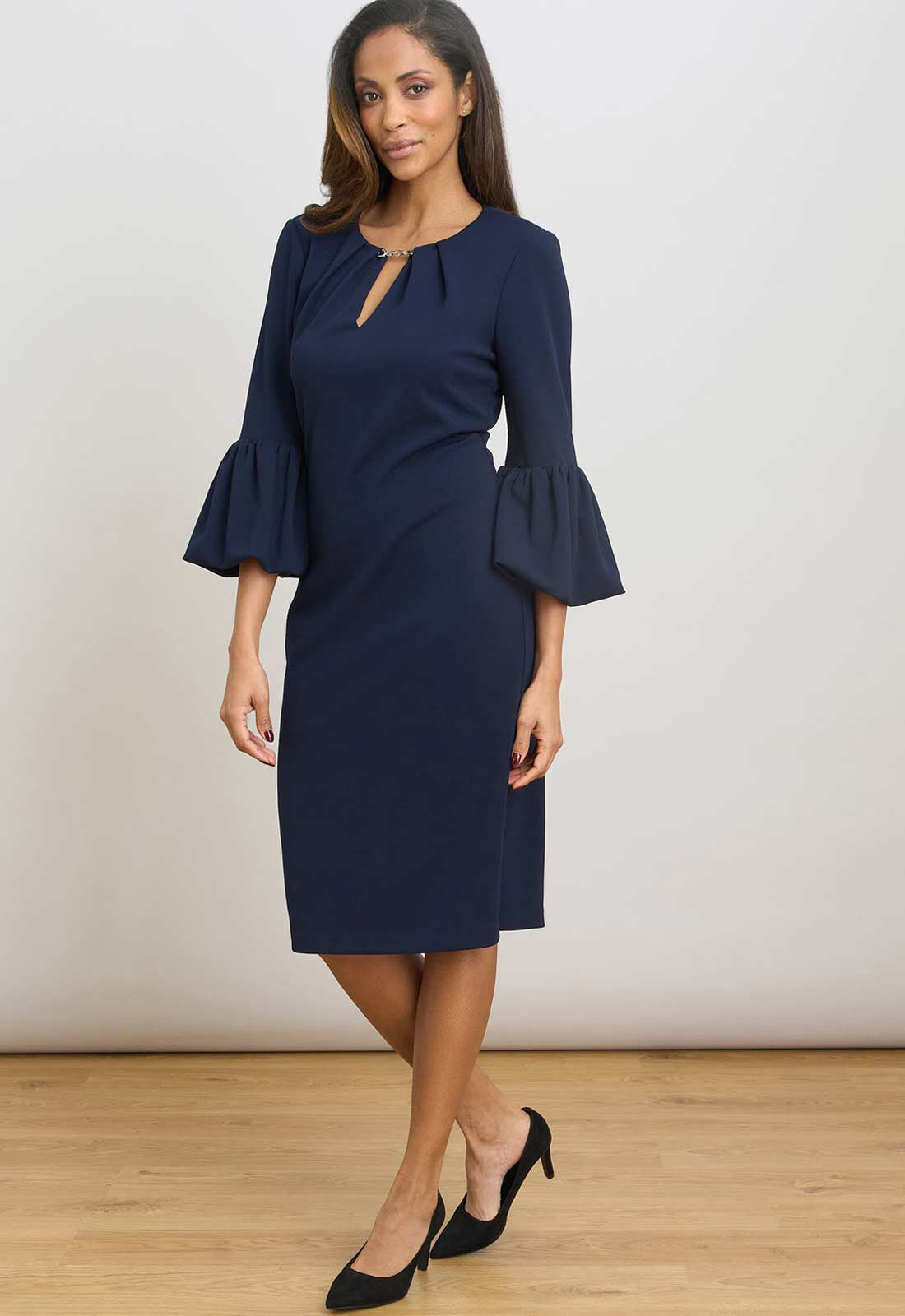 Gina Bacconi NAVY Ivana Navy Shift Dress