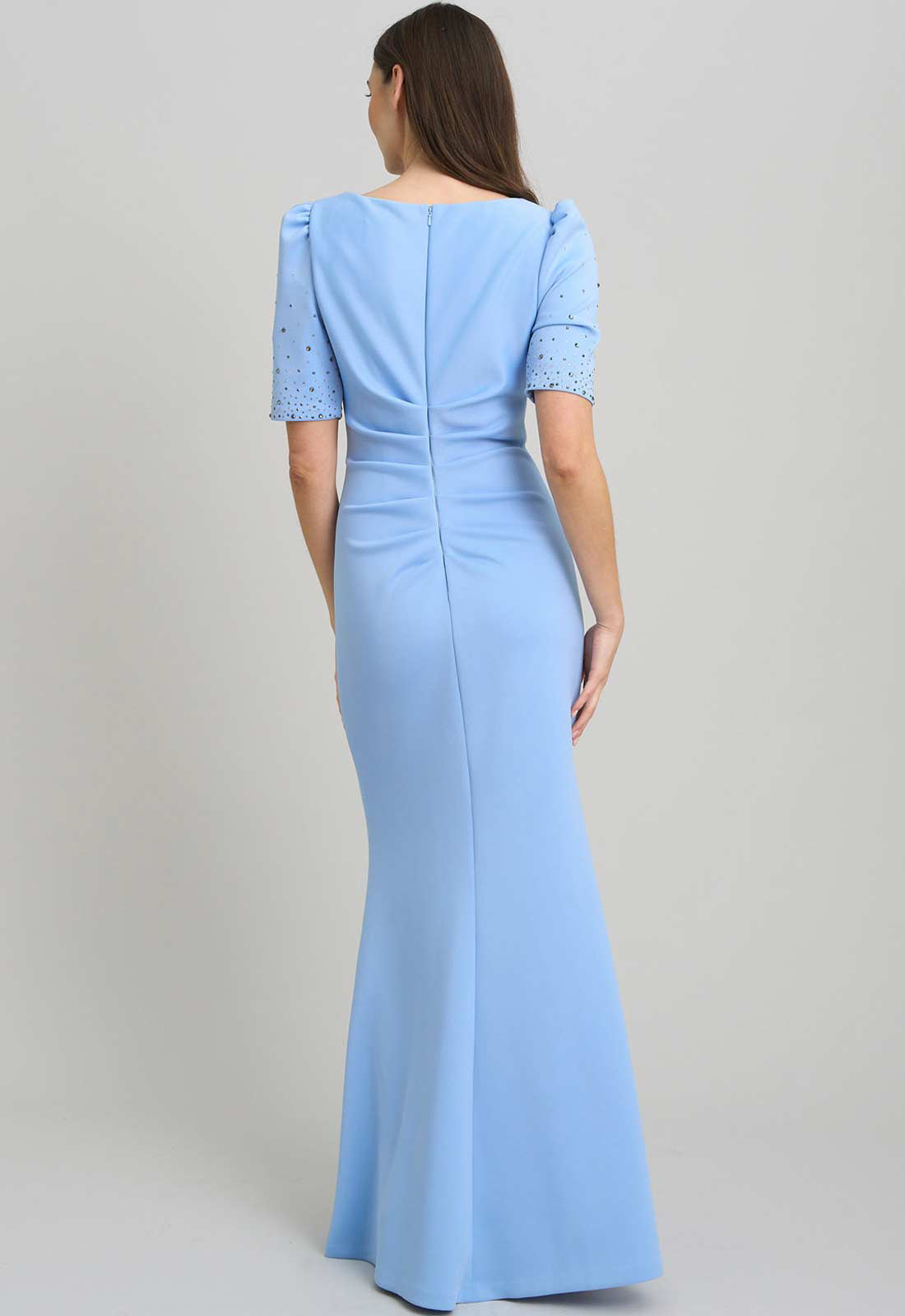 Gina Bacconi PERRI Jadie Maxi Dress With Beaded Sleeves