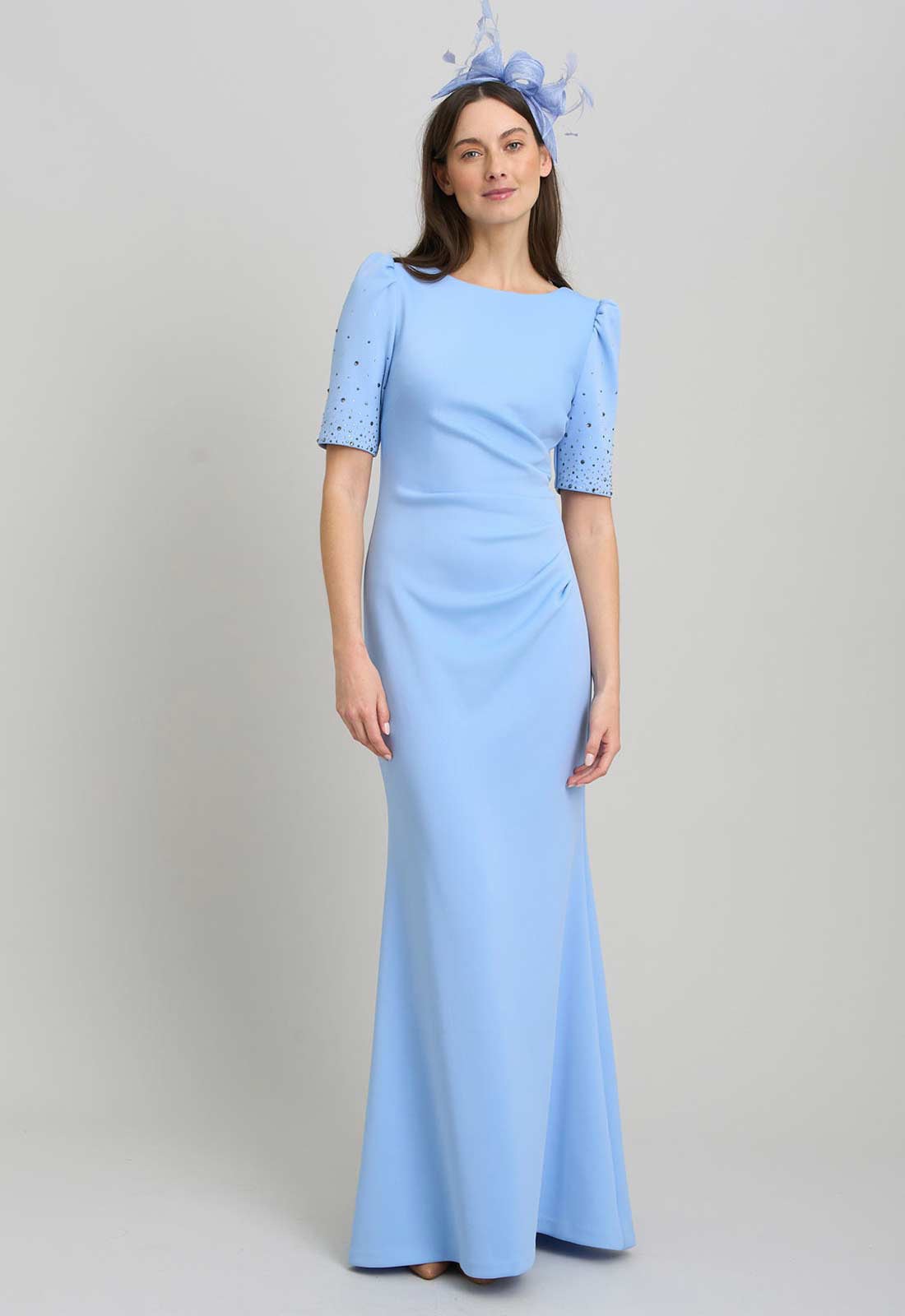 Gina Bacconi PERRI Jadie Maxi Dress With Beaded Sleeves