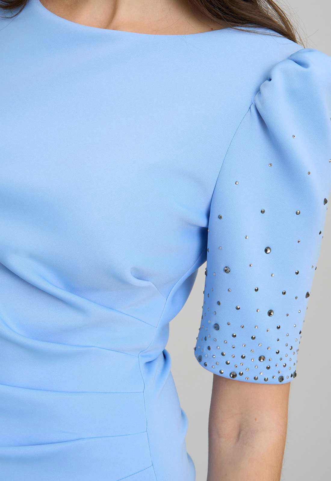 Gina Bacconi PERRI Jadie Maxi Dress With Beaded Sleeves