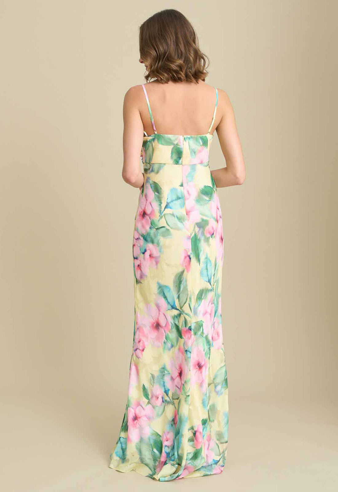 Gina Bacconi YELLOW Marge Burnout Print Maxi Dress