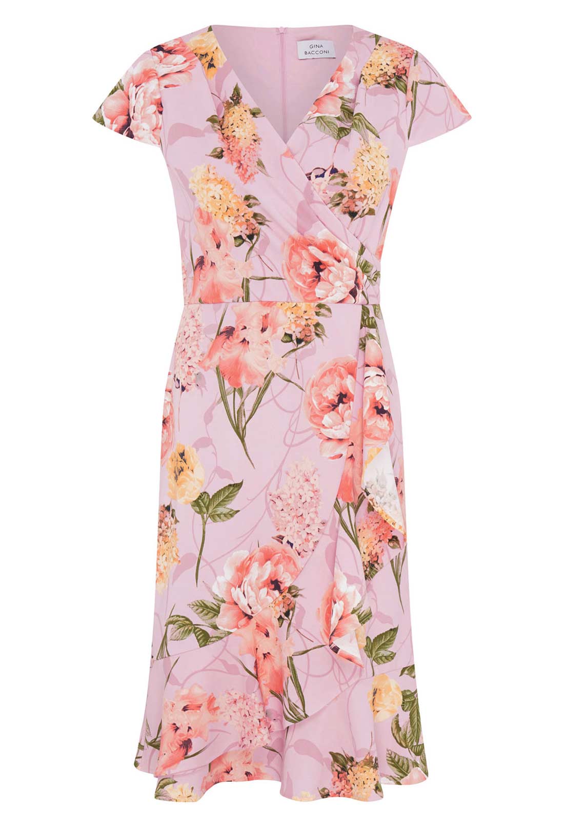Floral dress with pink background