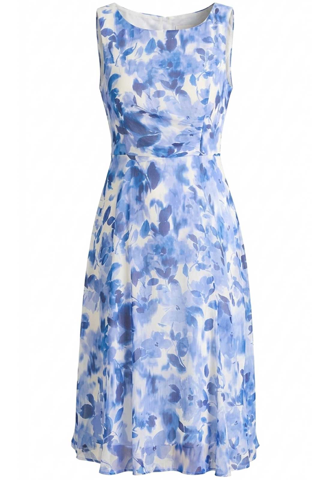Gina Bacconi BLUE Noreen Chiffon Floral Midi Dress