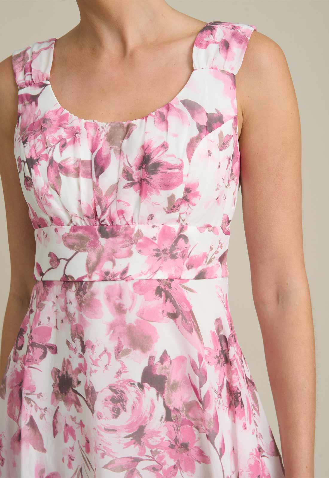 Gina Bacconi PINK Orla Chiffon Floral Dress