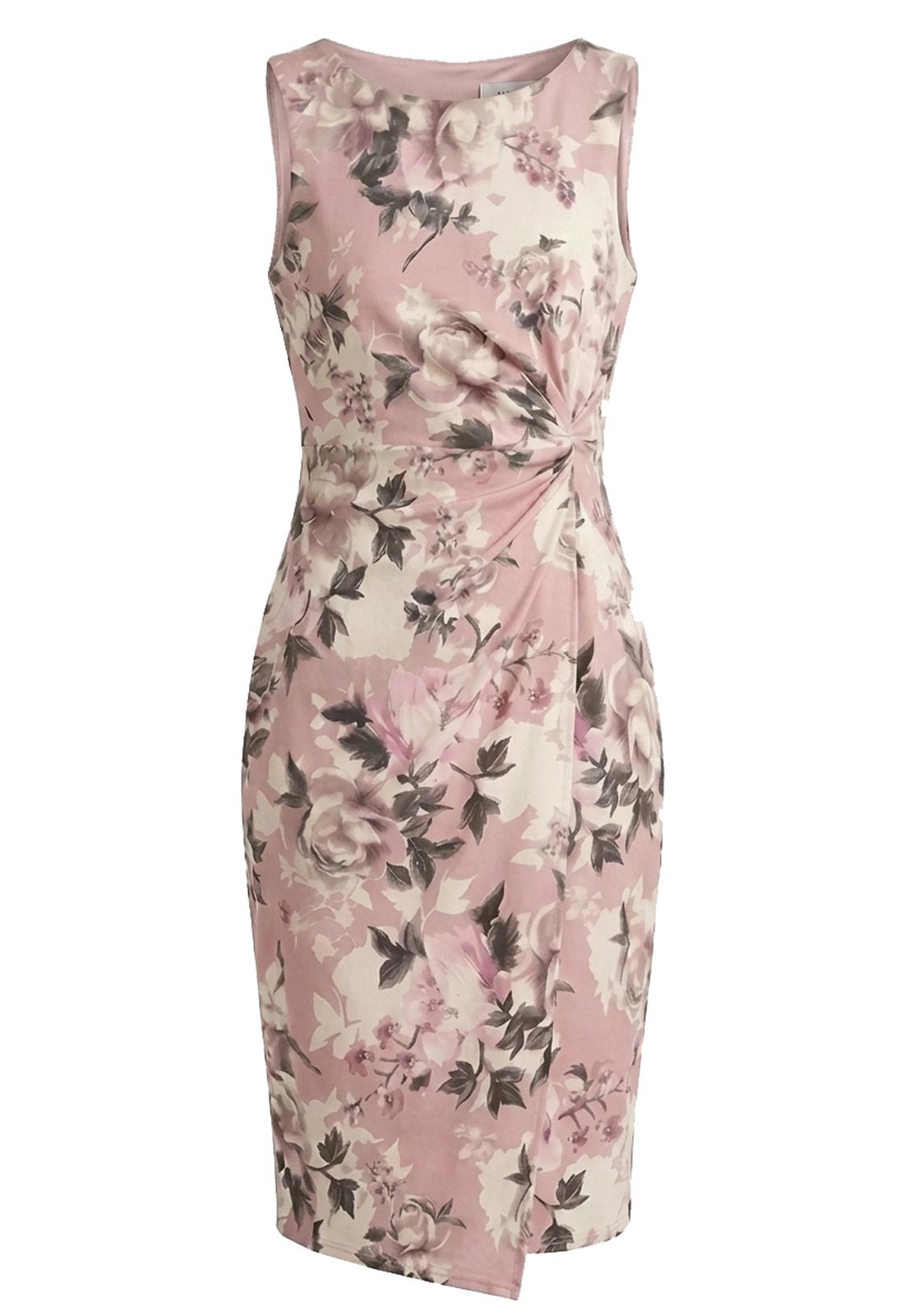 Gina Bacconi DARK ROSE Roma Twist Knot Floral Dress