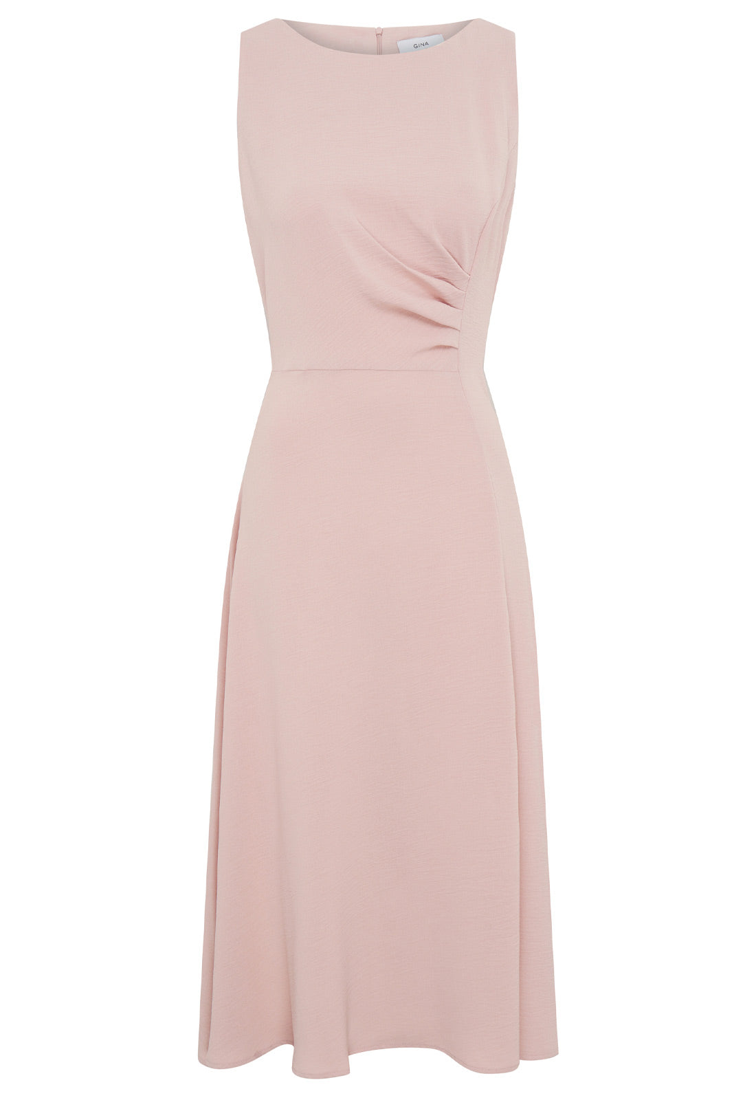 Pink sleeveless dress on a white background