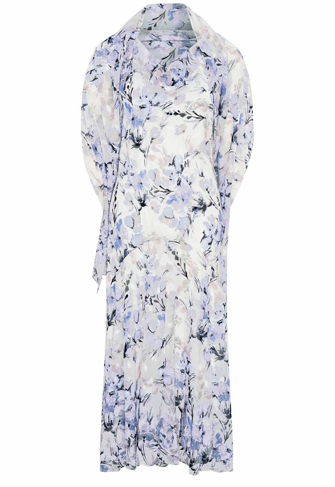 Floral patterned dress on a white background
