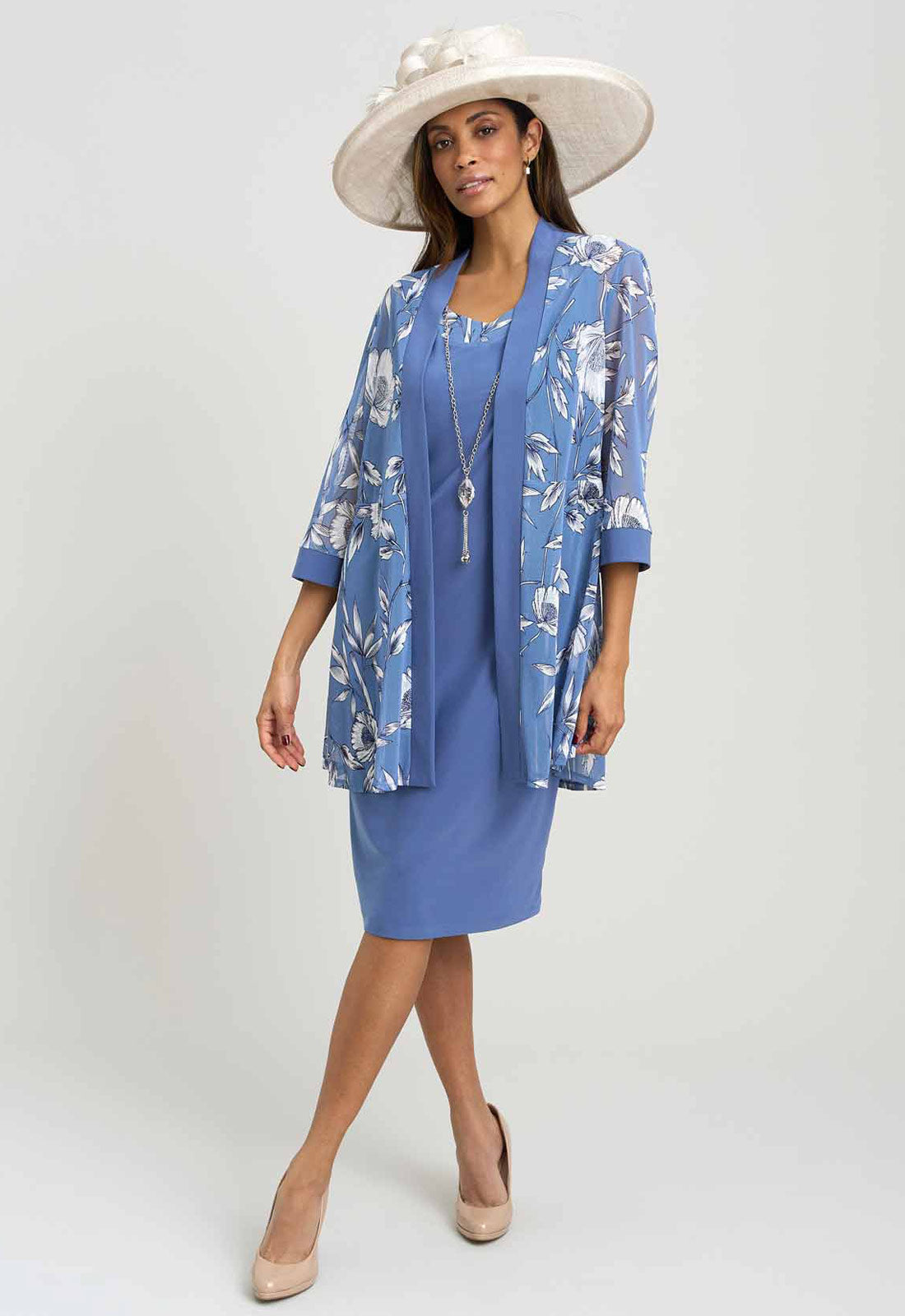 Gina Bacconi WEDGEWOOD Milana Printed Dress And Jacket