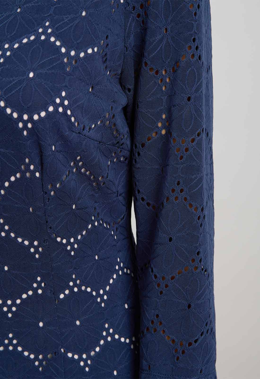 Gina Bacconi NAVY Mirabella Three-Quarter Sleeve Dress