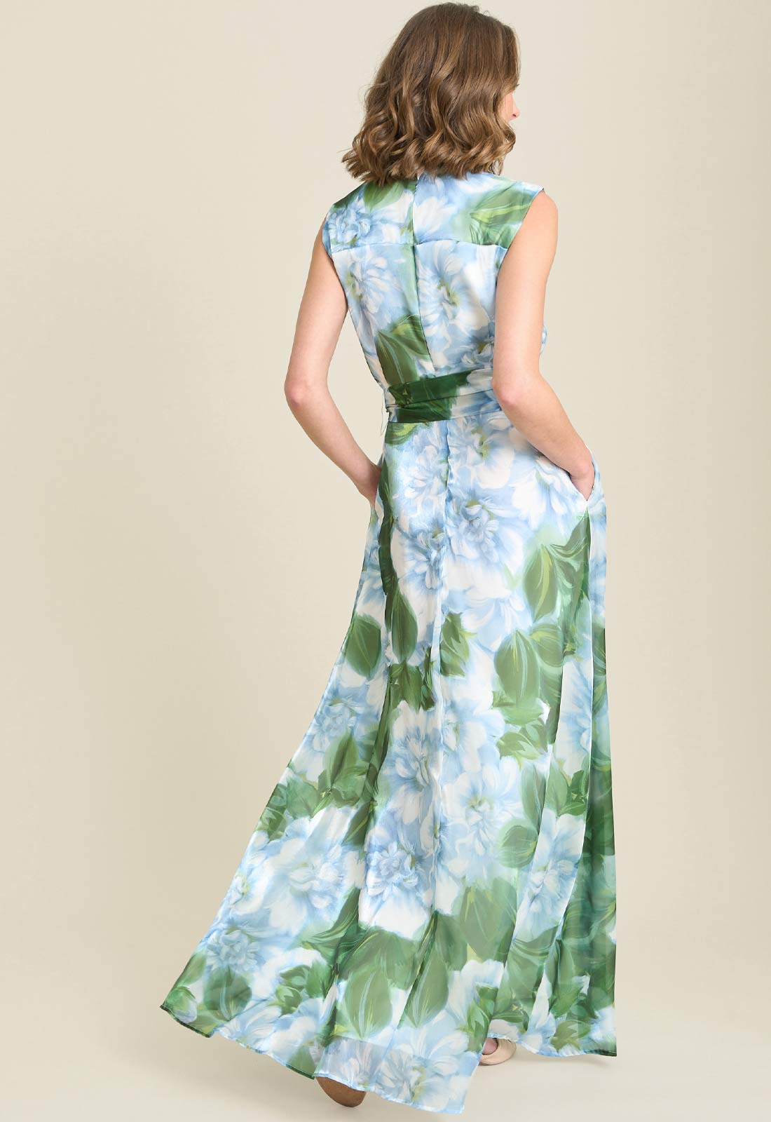Gina Bacconi MULTI Rikki Floral Belt Tie Maxi Dress