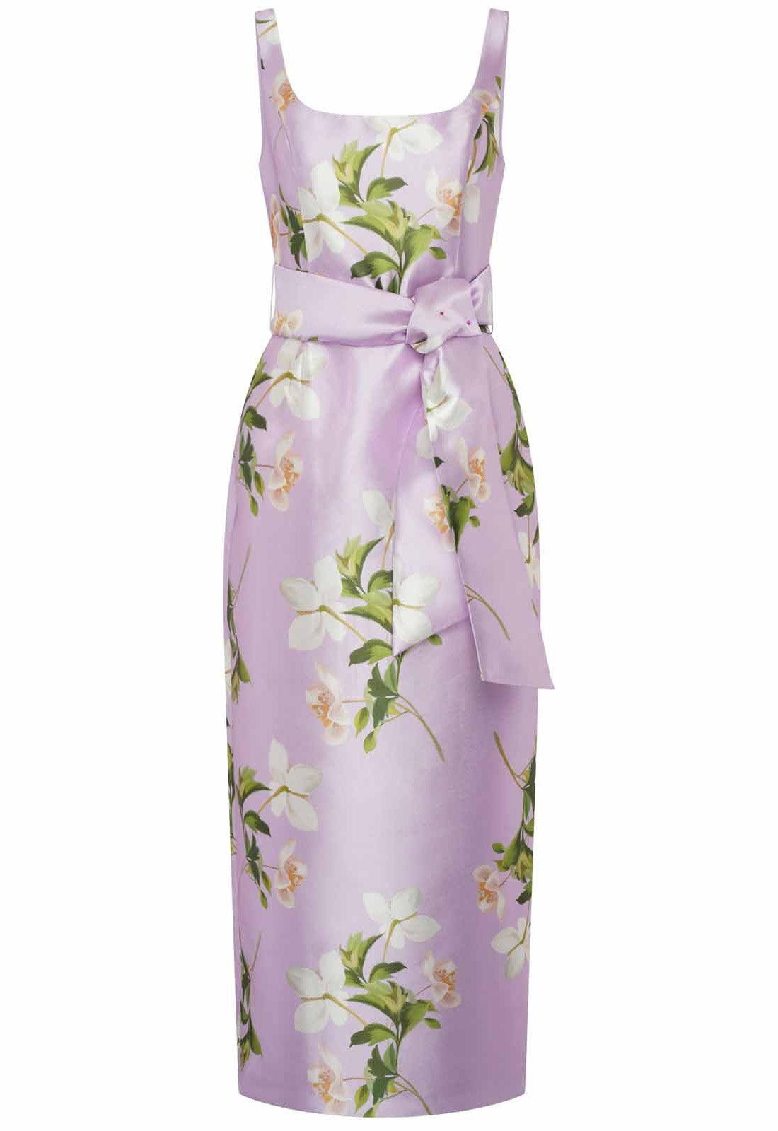 Gina Bacconi LAVENDAR Shawna Floral Tie Waist Maxi Dress