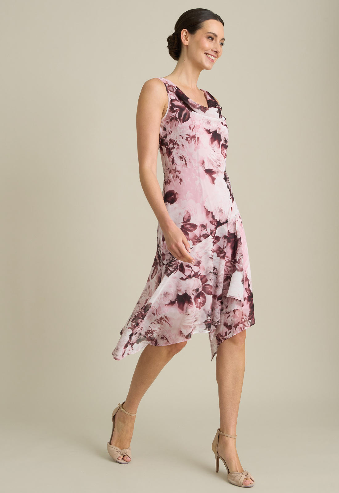 Gina Bacconi MAUVE Adriana Floral Midi Dress