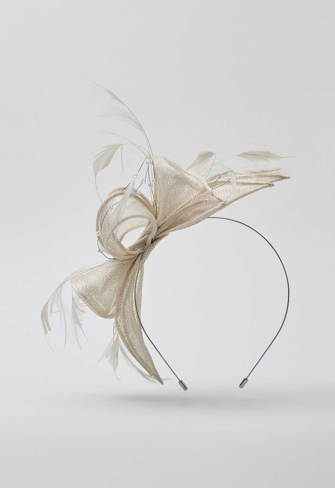 mist beige fascinator