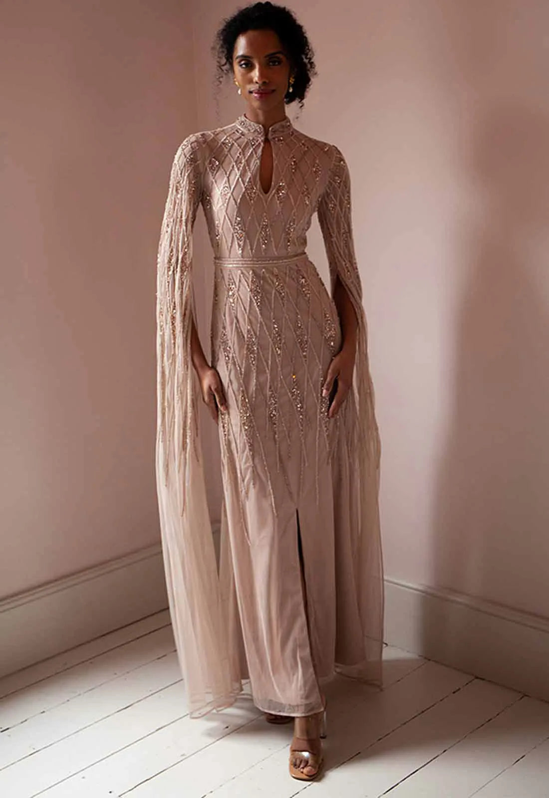 Raishma Couture Beige Shantel Gown