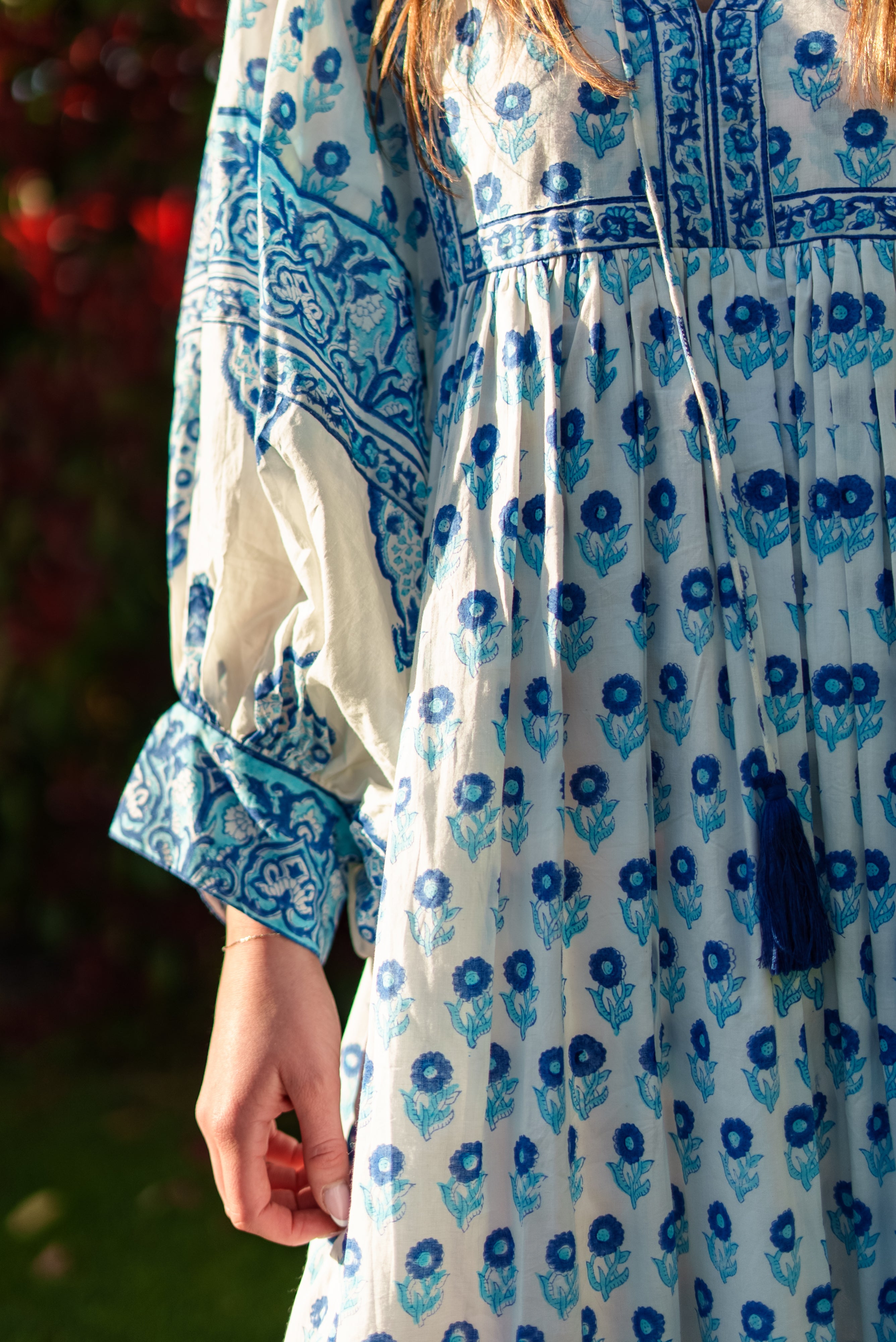 Soul Of Sita Amelia Floaty Sleeve Folk Print Maxi Dress
